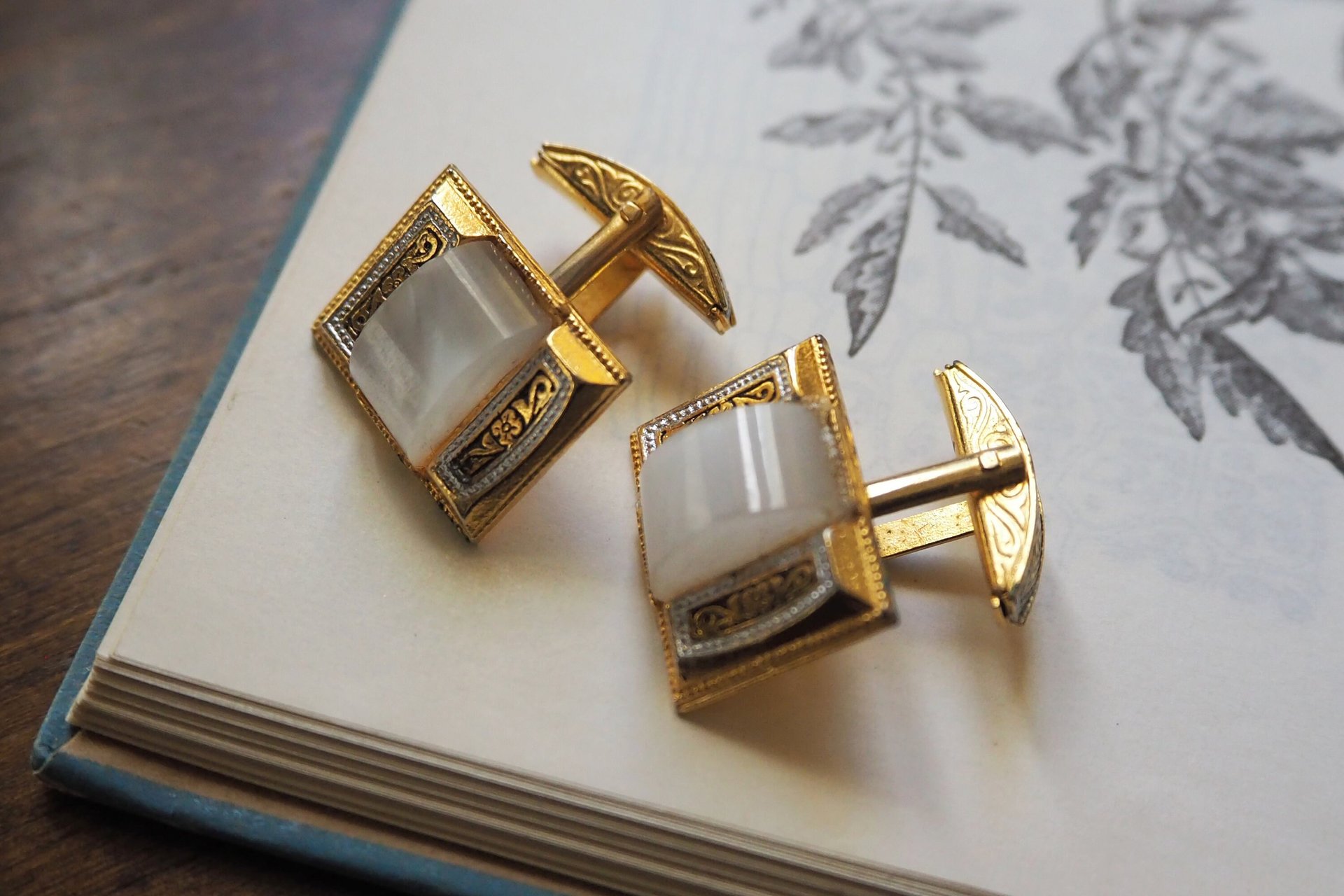Vintage Damascene cuff links | Vintage cuff links | Damascene cuff links | Gold plated cufflinks