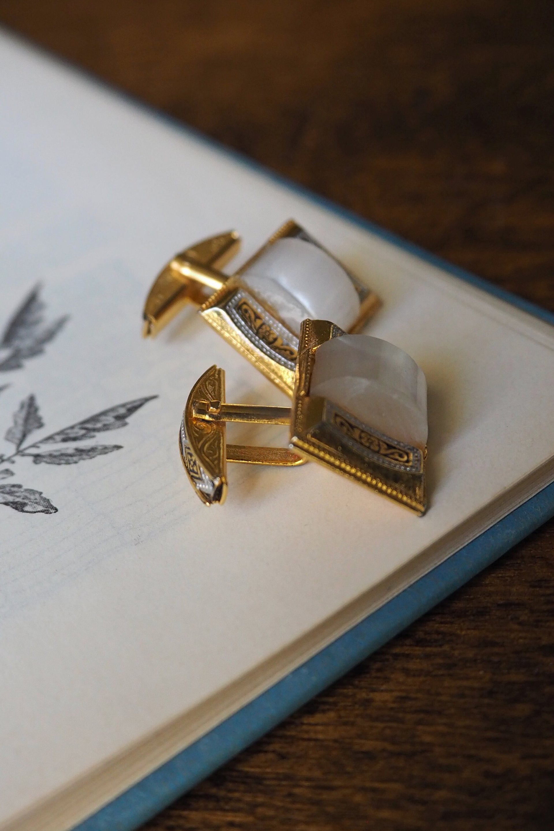 Vintage Damascene cuff links | Vintage cuff links | Damascene cuff links | Gold plated cufflinks