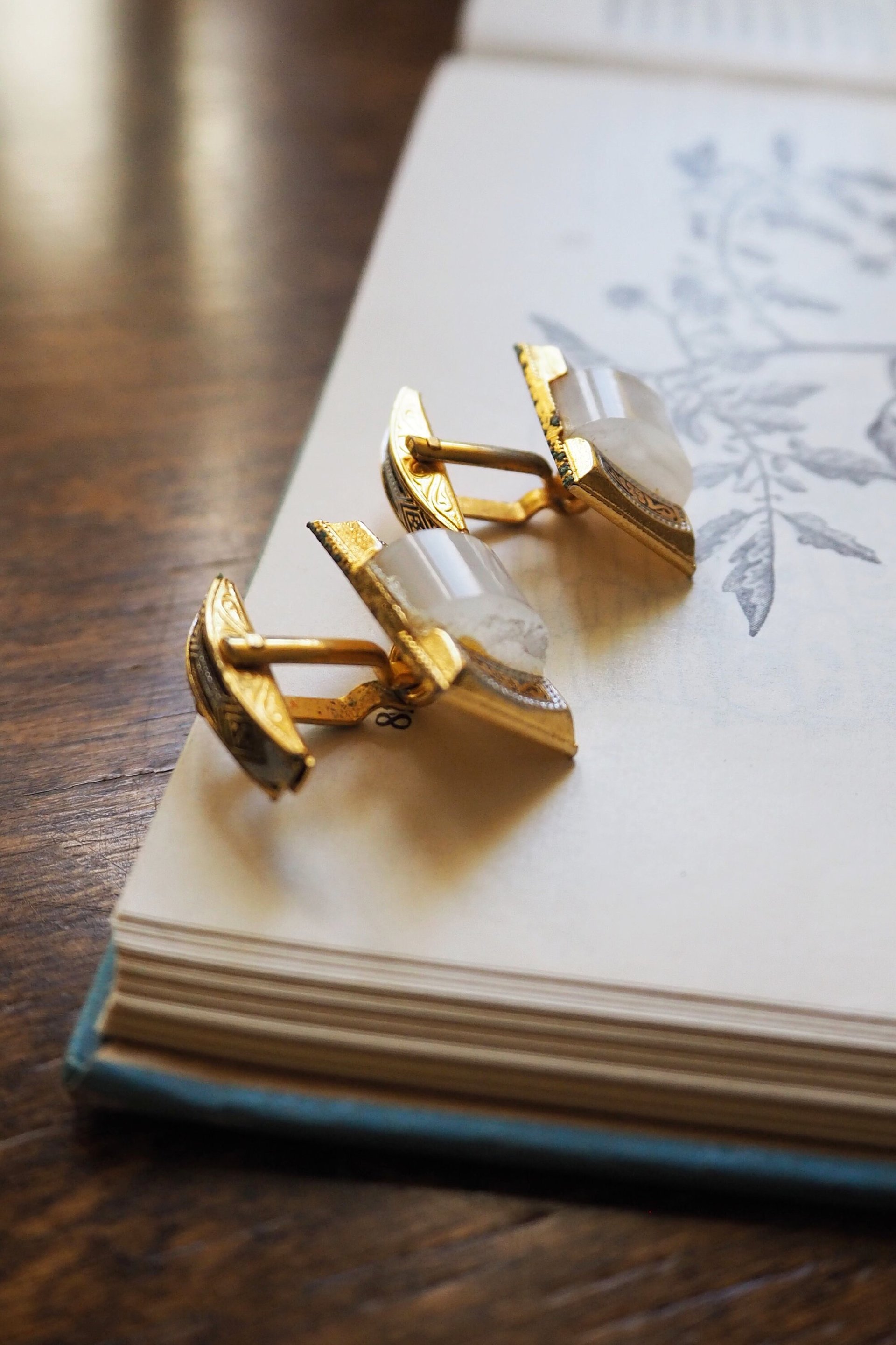Vintage Damascene cuff links | Vintage cuff links | Damascene cuff links | Gold plated cufflinks