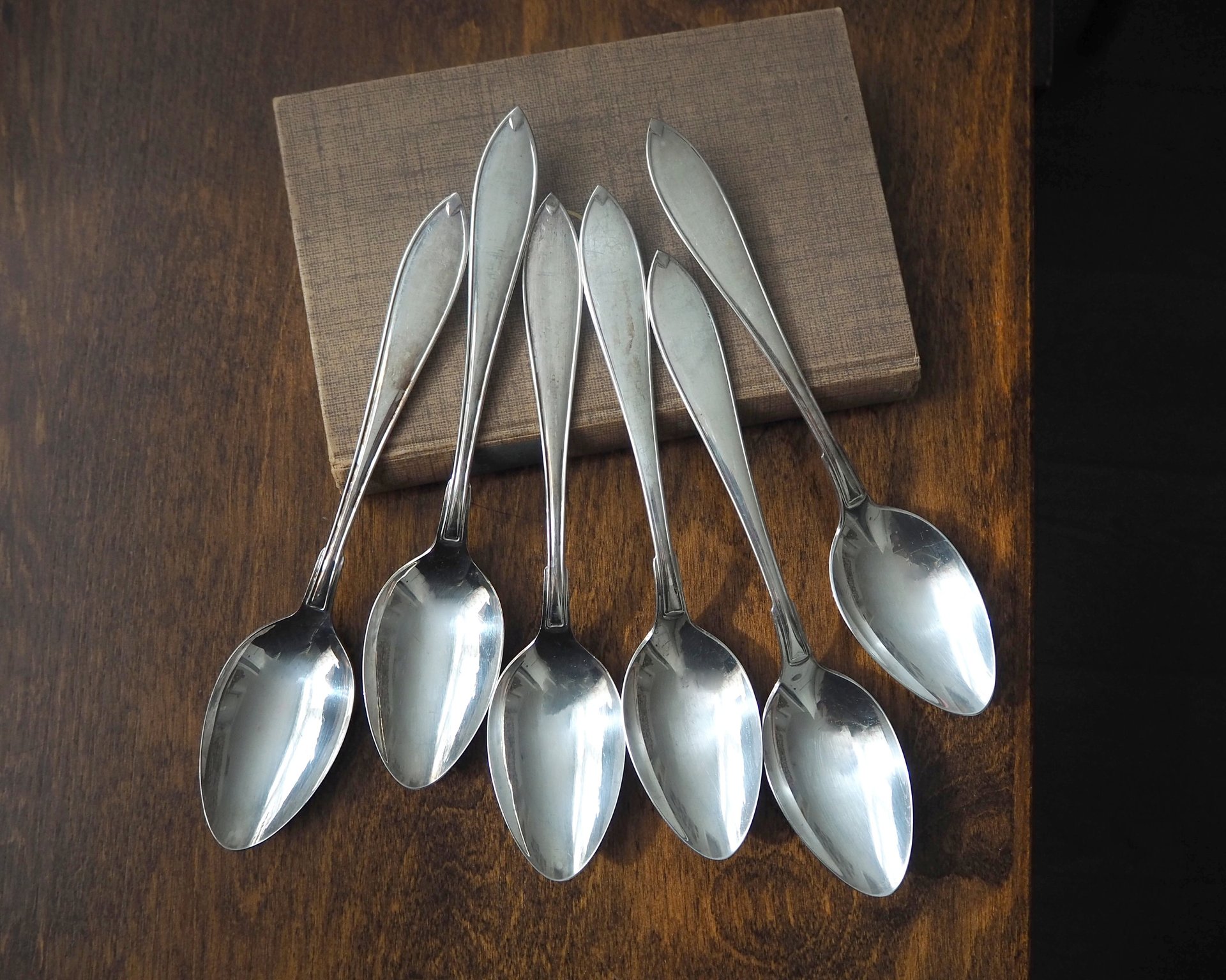 Set of six vintage tablespoons | Large vintage spoons | Vintage silver plated spoons | Vintage tablespoons | Vintage alpacca silver spoons