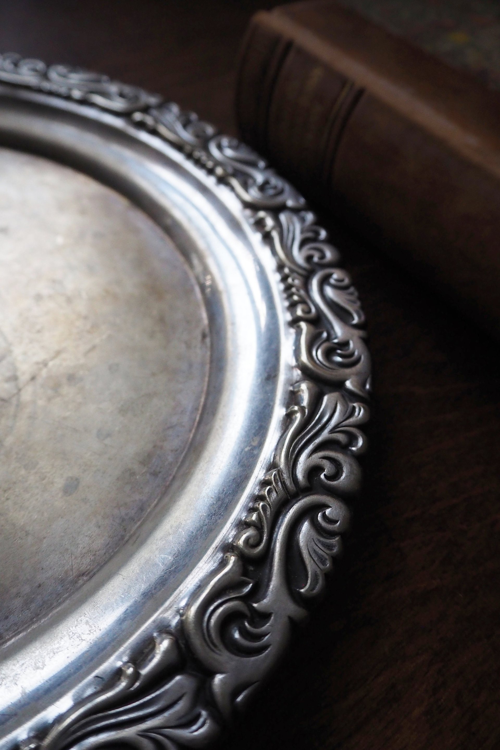 Vintage alpacca silver tray | Alpacca silver platter | Vintage serving tray | Engraved silver tray | Made in Finland