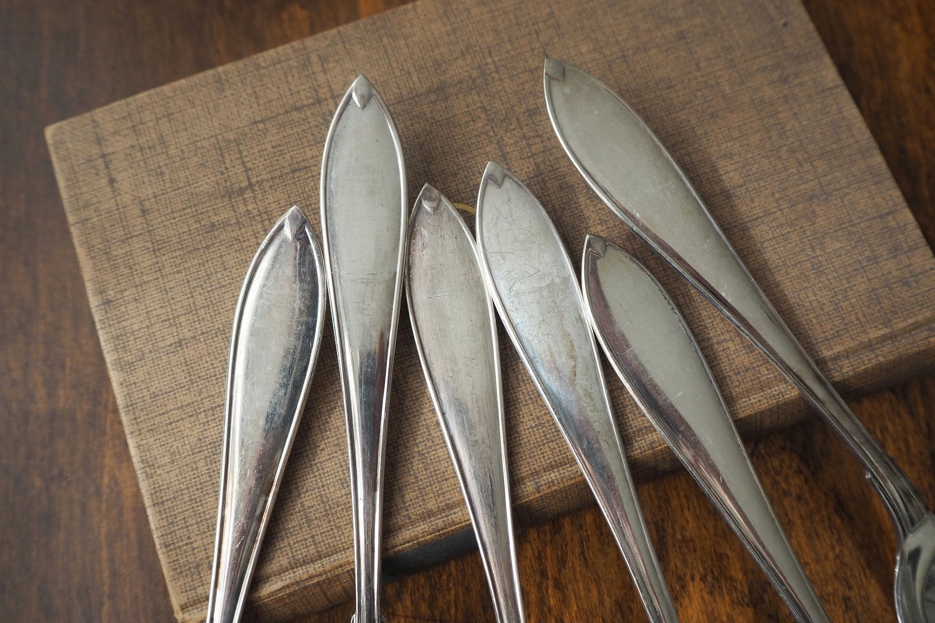 Set of six vintage tablespoons | Large vintage spoons | Vintage silver plated spoons | Vintage tablespoons | Vintage alpacca silver spoons