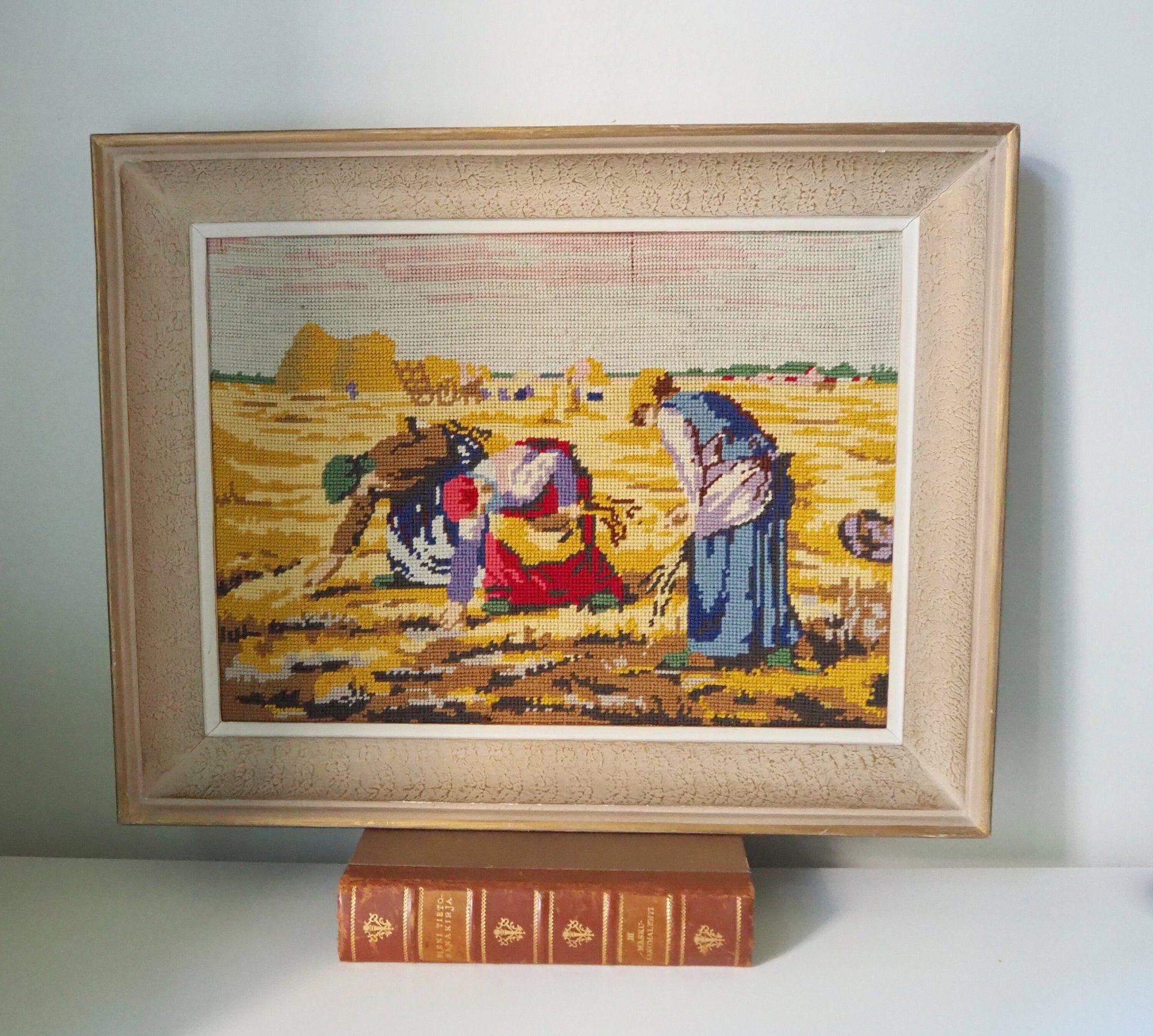Vintage needlepoint wall art | Scenery needlepoint | Scandinavian wall art | Needlepoint wall hanging | Wool needlepoint