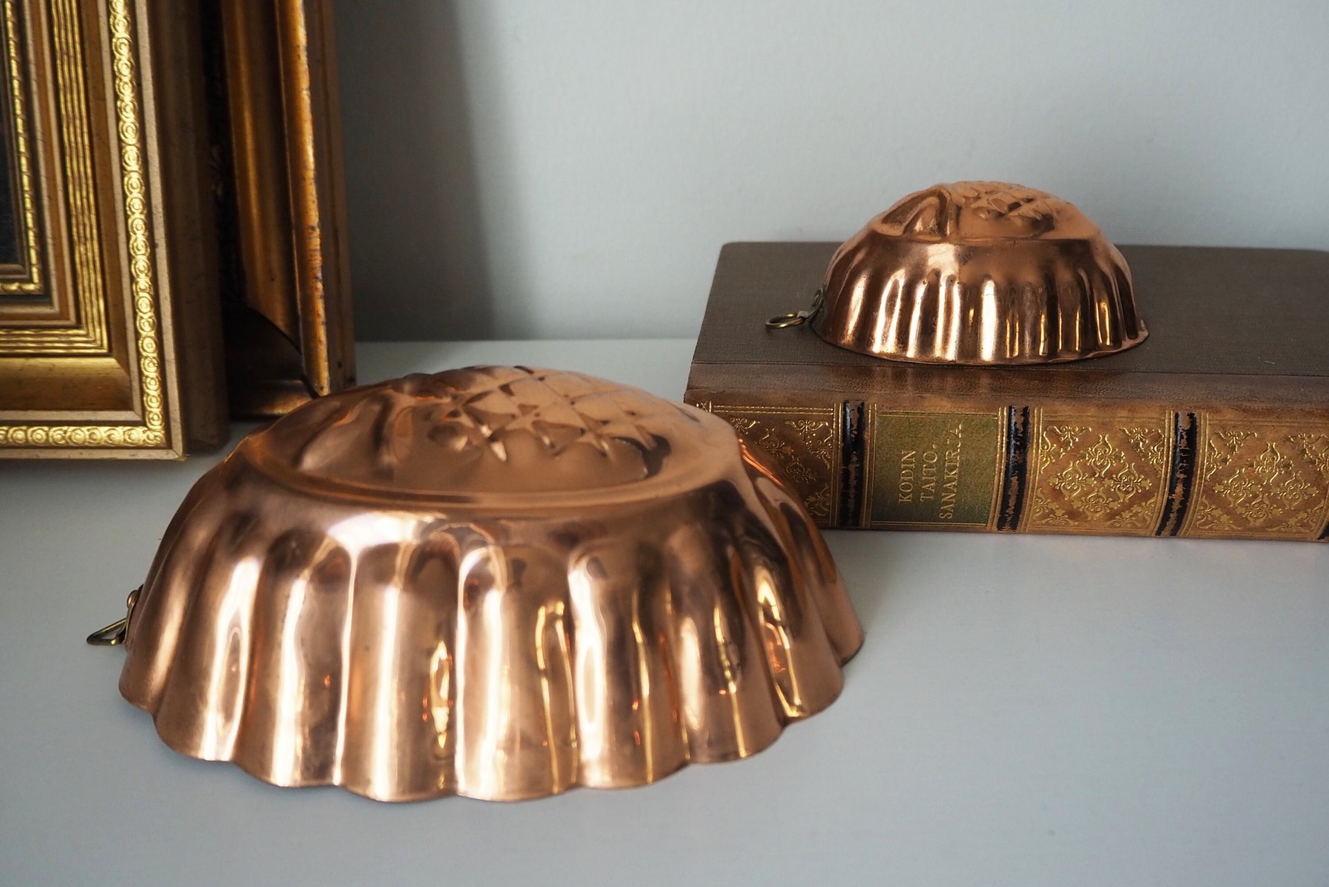 Vintage copper molds | Copper pineapple molds | Set of two vintage copper baking tins | Vintage copper baking tins