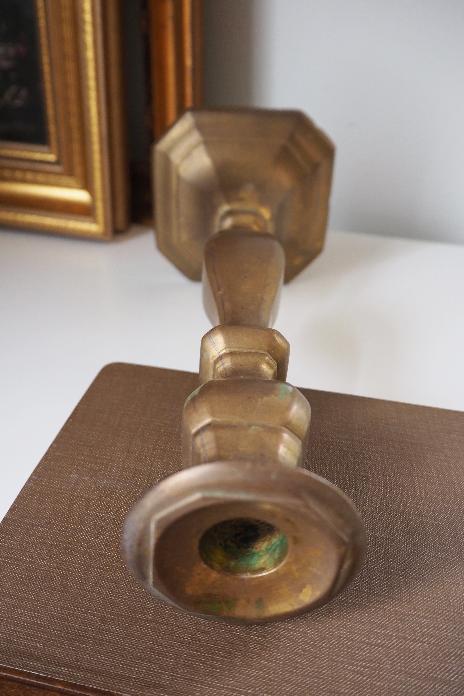 Vintage candlestick holder | Tall candlestick holder | Brass candlestick holder | Vintage home decor