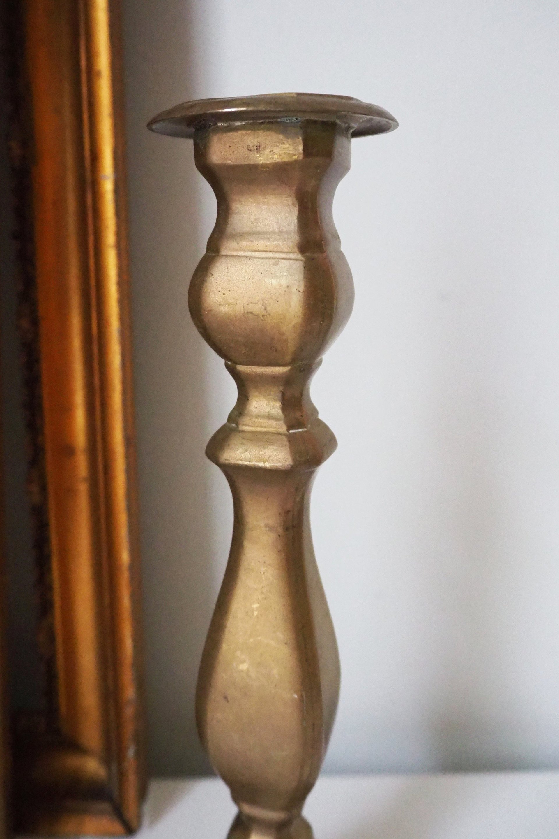 Vintage candlestick holder | Tall candlestick holder | Brass candlestick holder | Vintage home decor