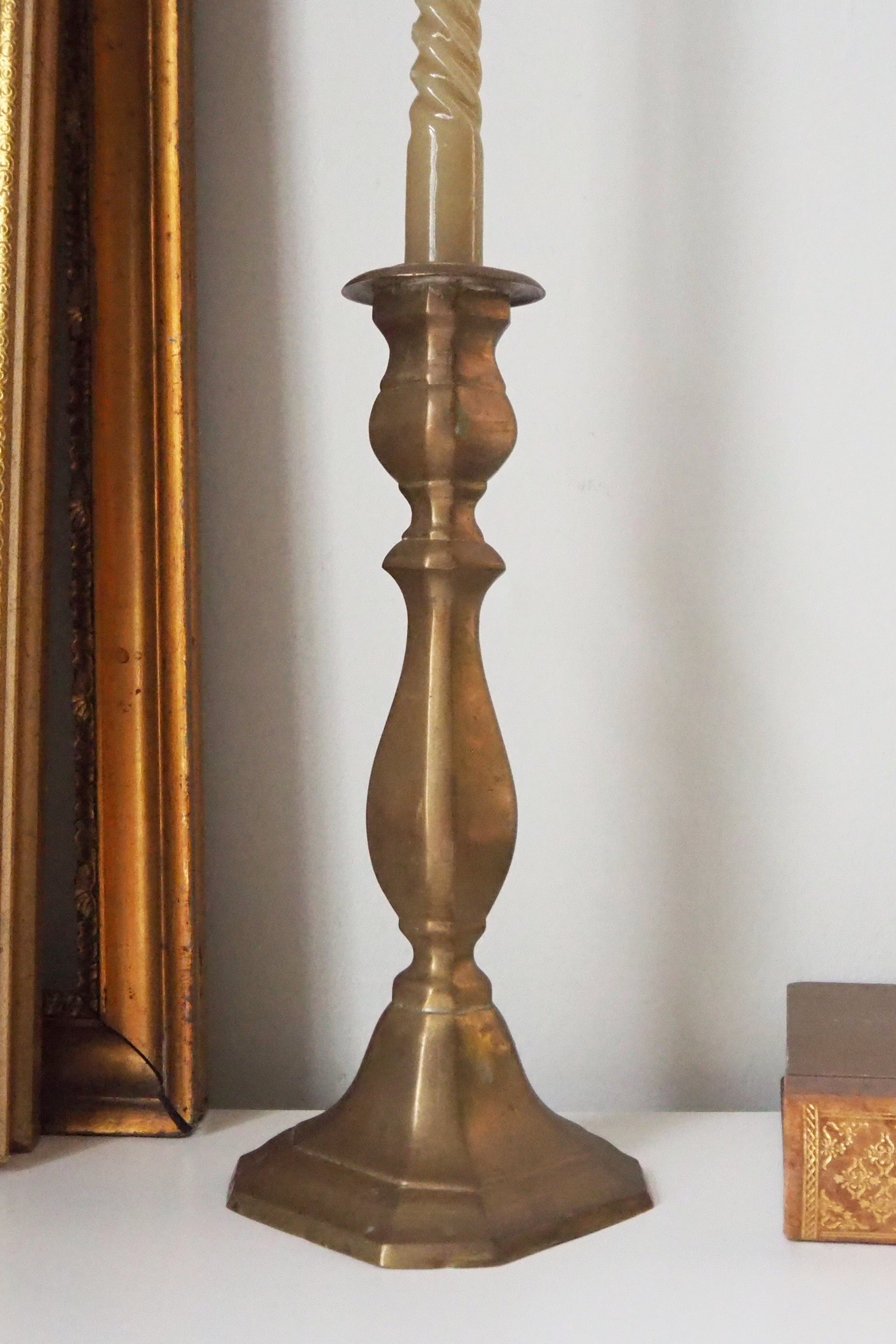 Vintage candlestick holder | Tall candlestick holder | Brass candlestick holder | Vintage home decor