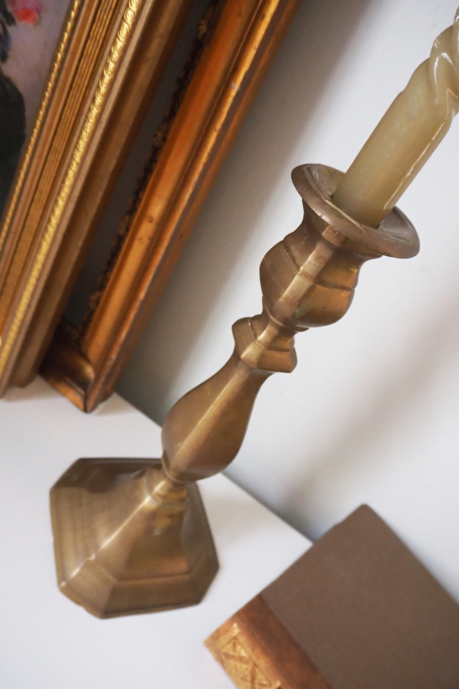 Vintage candlestick holder | Tall candlestick holder | Brass candlestick holder | Vintage home decor