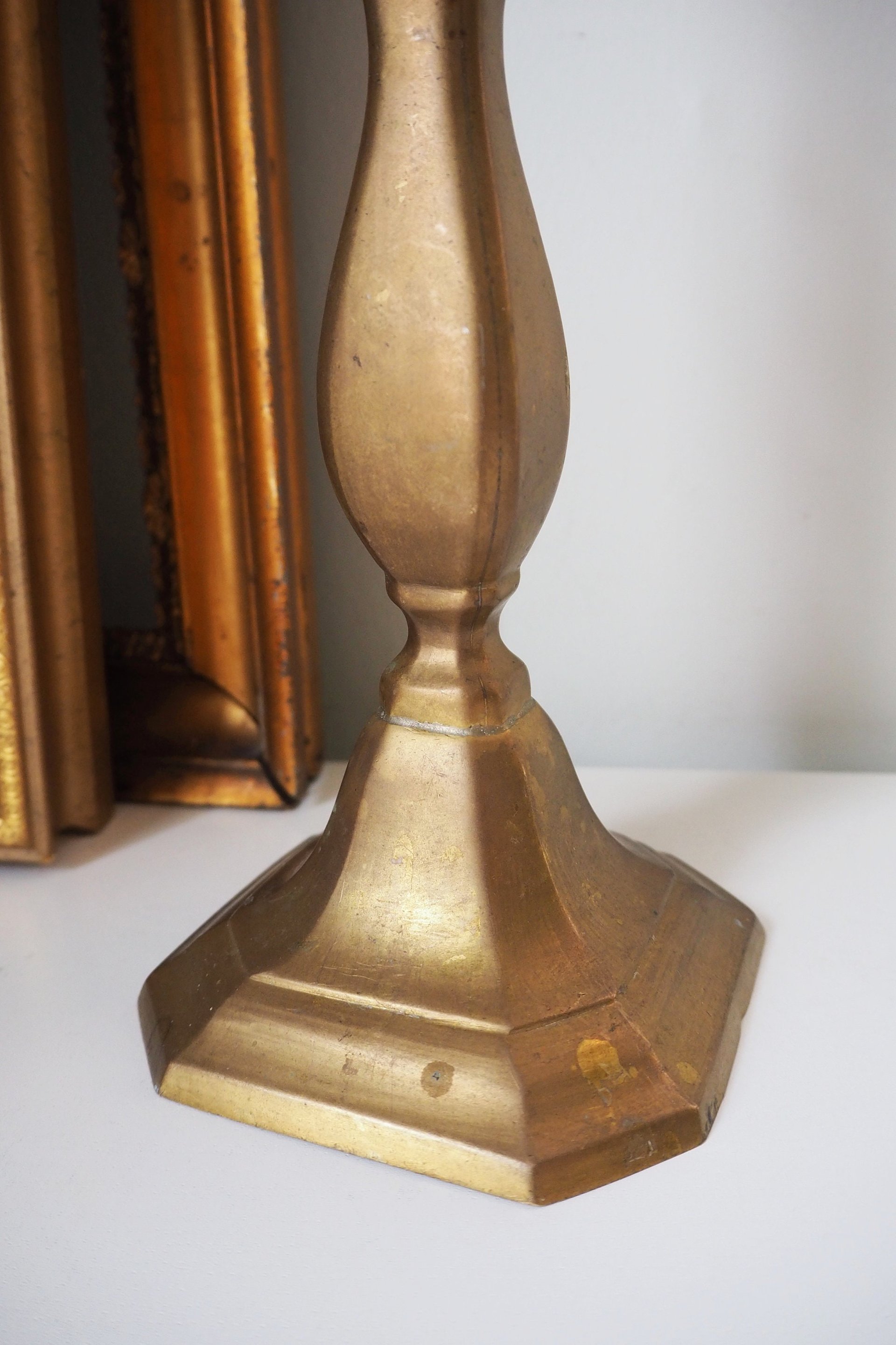 Vintage candlestick holder | Tall candlestick holder | Brass candlestick holder | Vintage home decor