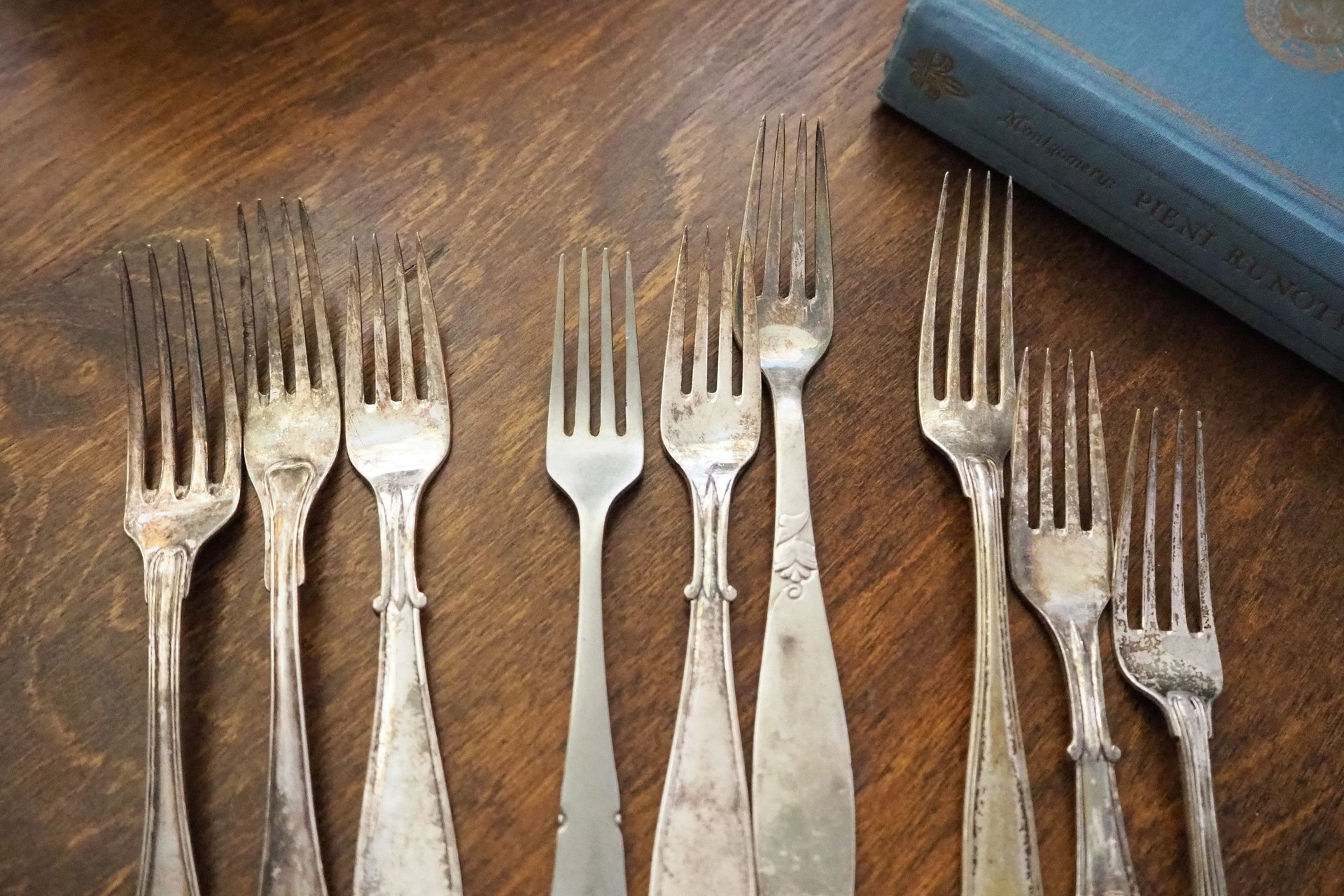 Vintage forks | Alpacca silver forks | Mismatched vintage forks | Food photography props | Mismatched forks