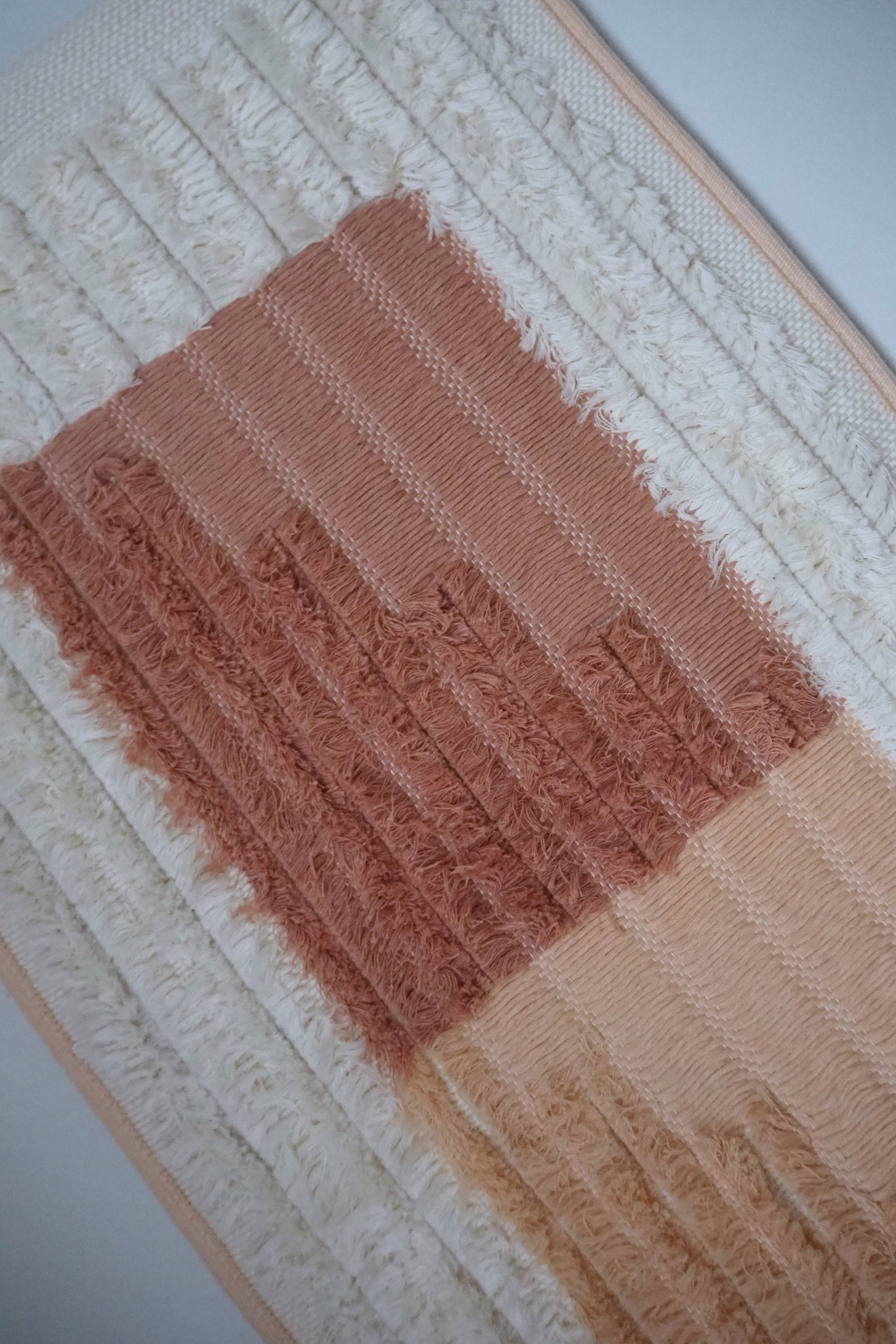 Vintage wall hanging | Long wall hanging | Vintage pink wall hanging | Scandinavian woven textile | Made in Finland
