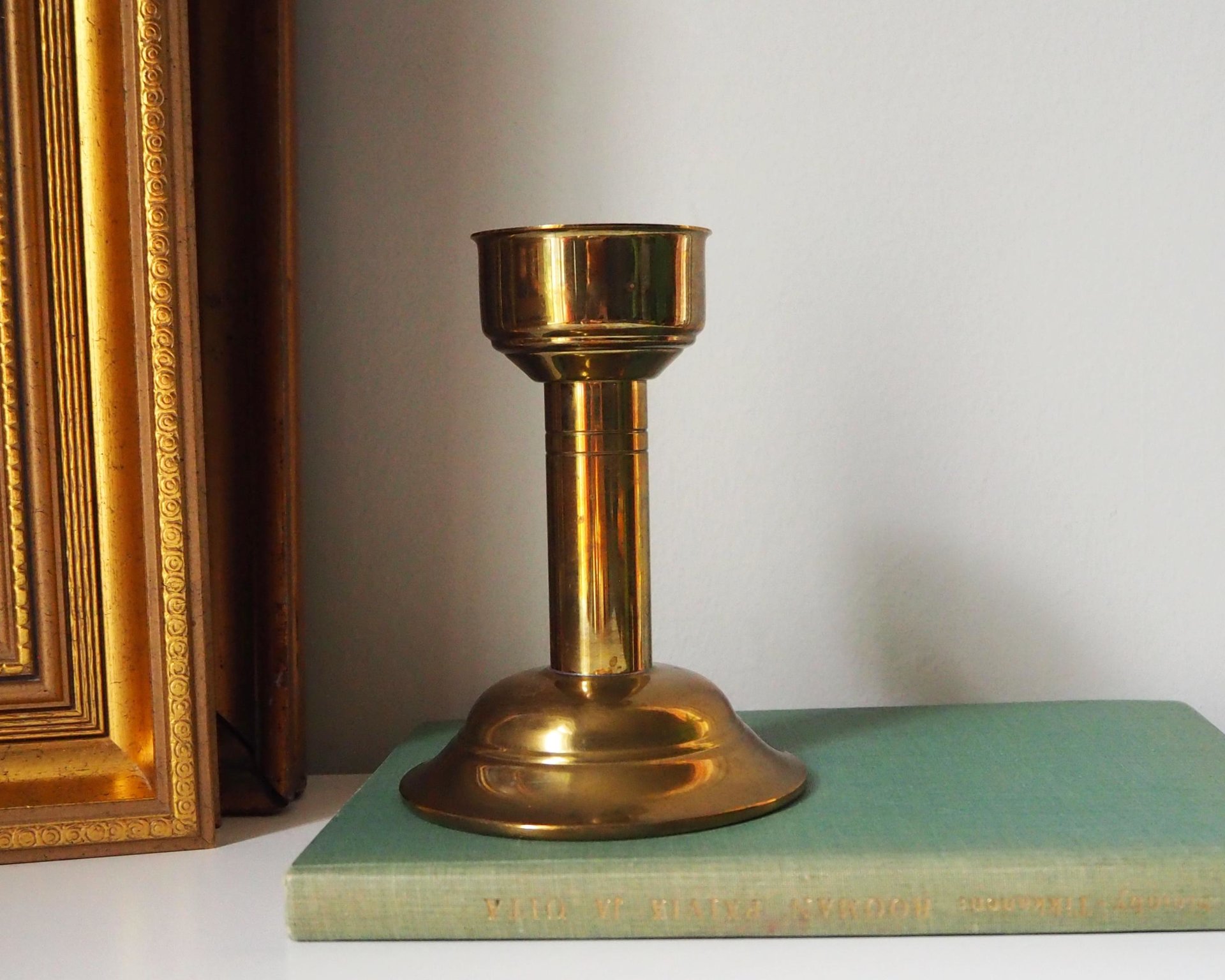 Vintage candlestick holder | Brass candlestick holder | Made in Denmark | Simple candlestick holder | Scandinavian candlestick holder