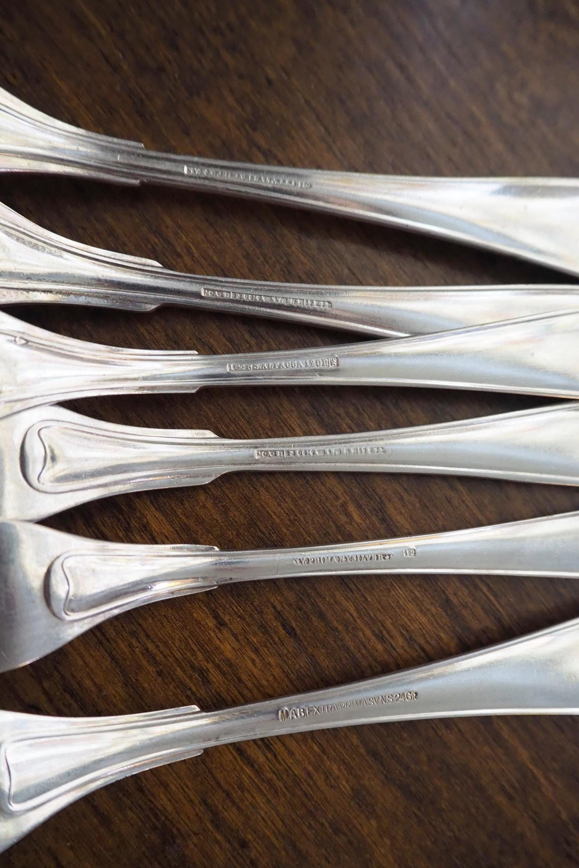 Vintage forks | Alpacca silver forks | Set of six vintage forks | Simple alpacca silver forks | Vintage fork set