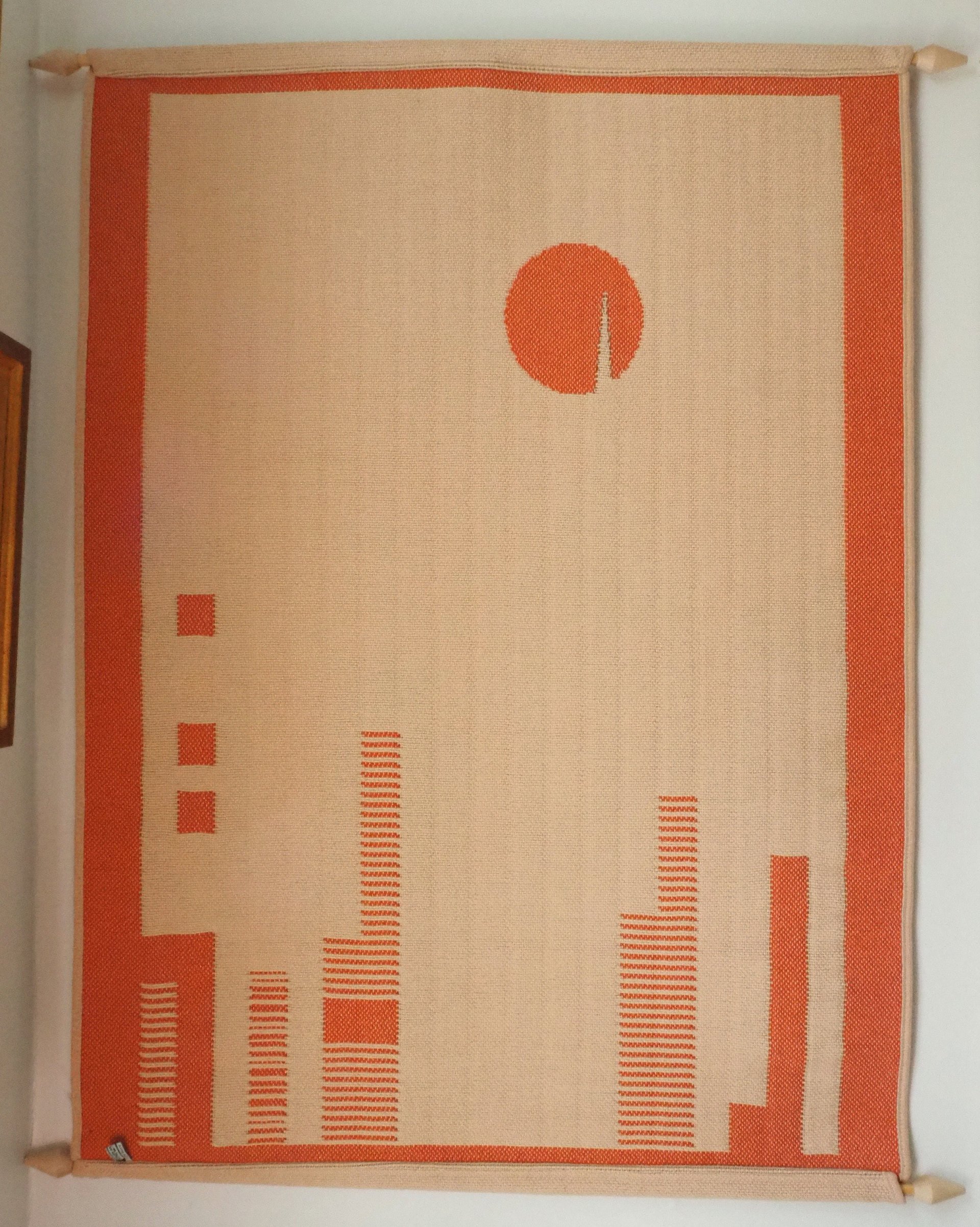 Vintage wall hanging | Large wall hanging | Vintage skyline wall hanging | Scandinavian woven textile | Made in Finland | Hanhisalon kutomo