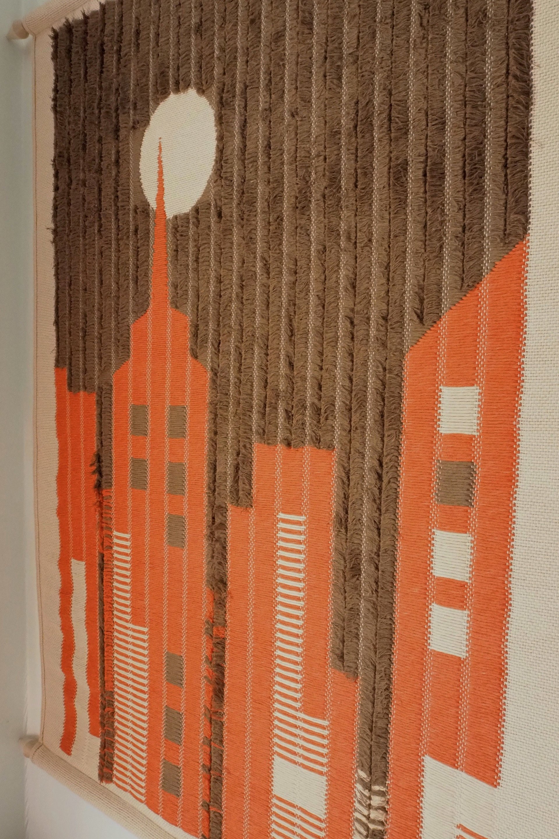 Vintage wall hanging | Large wall hanging | Vintage skyline wall hanging | Scandinavian woven textile | Made in Finland | Hanhisalon kutomo