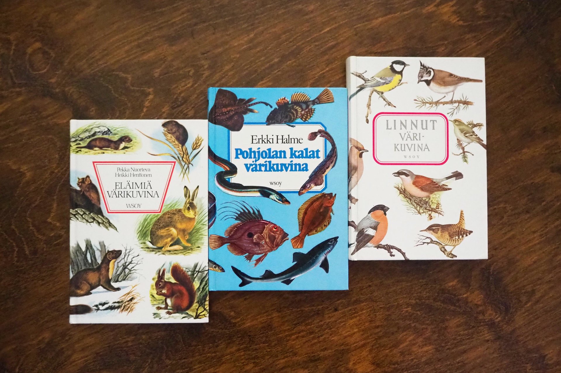 Vintage books | Scandinavian animal, bird and fish books | Illustrated bird, animal and fish books | Vintage illustrations | Finnish books