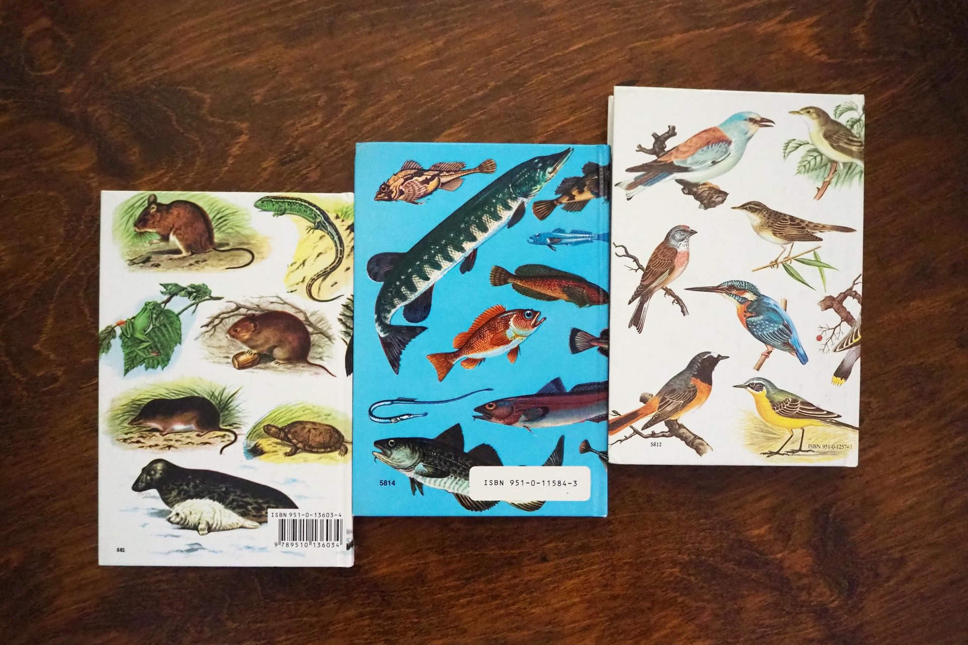 Vintage books | Scandinavian animal, bird and fish books | Illustrated bird, animal and fish books | Vintage illustrations | Finnish books