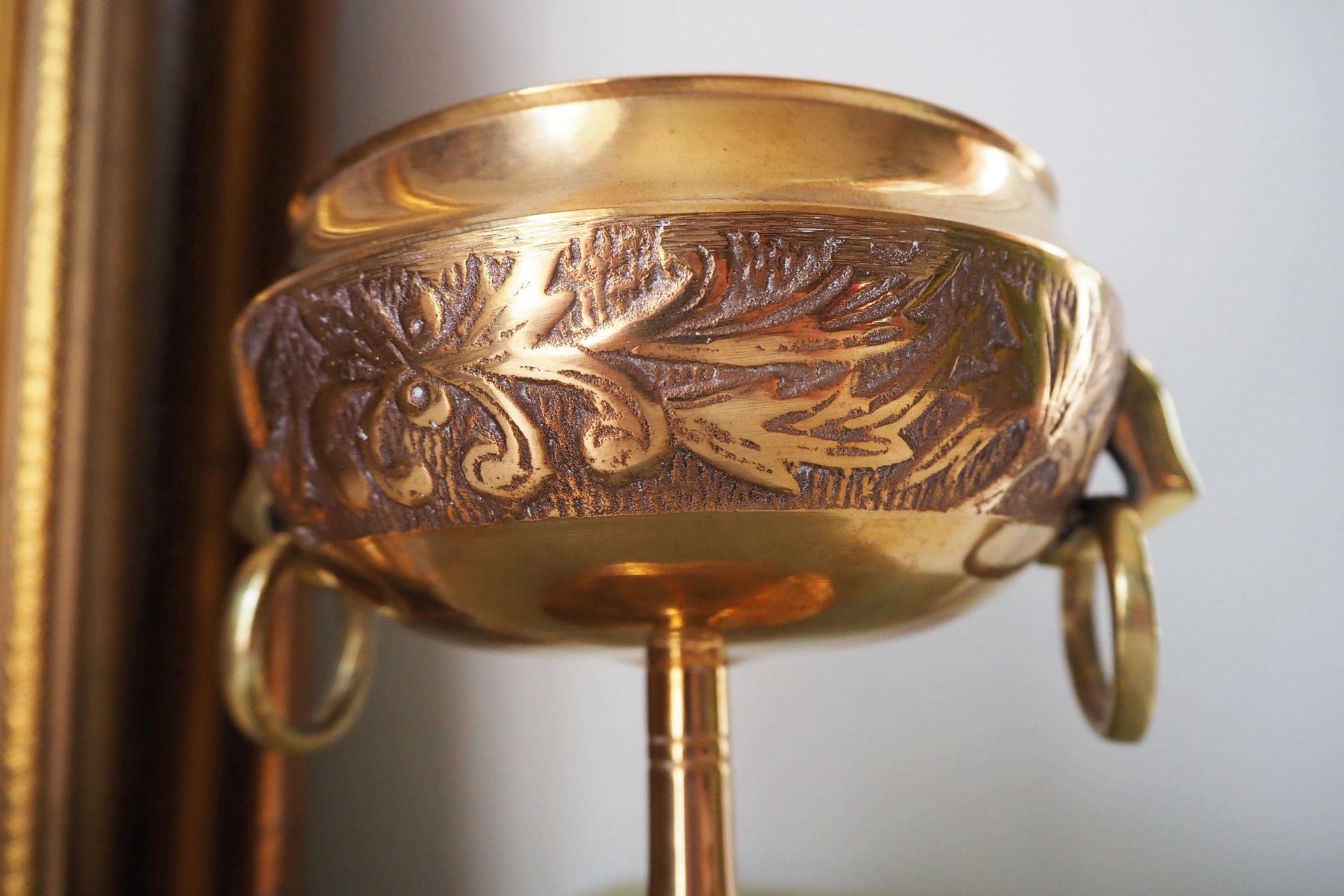 Vintage brass footed bowl | Malm brass bowl | Brass footed bowl | Ringed brass bowl | Brass bowl | Made in Sweden | Vintage Malm bowl