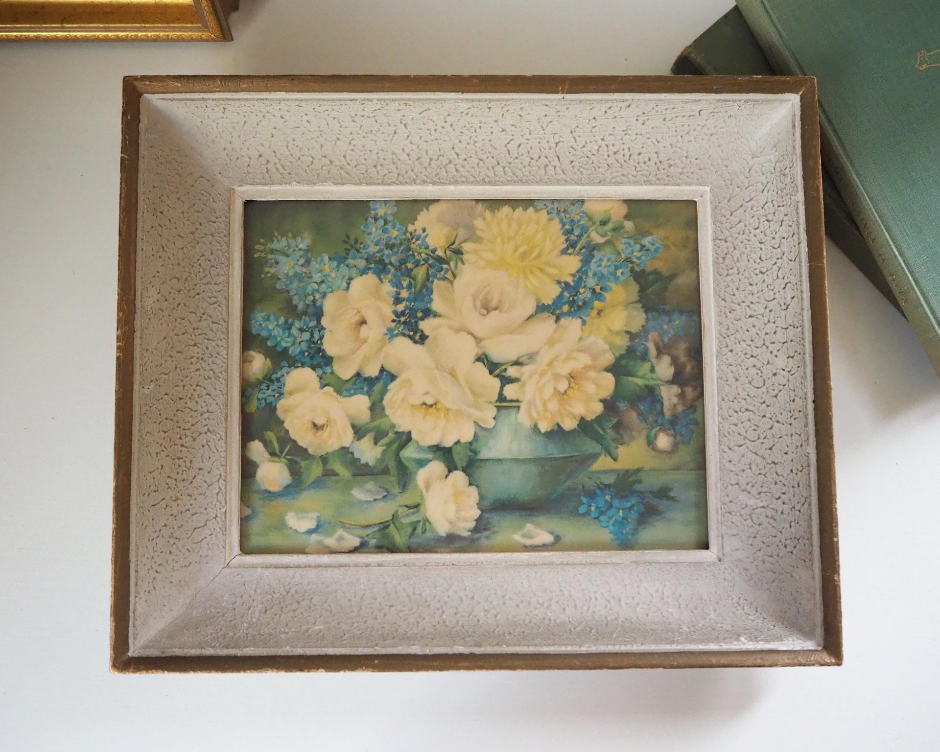 Vintage wall art | Vintage floral print | Framed vintage print | Framed floral print | Yellow florals wall art | Vintage floral wall art