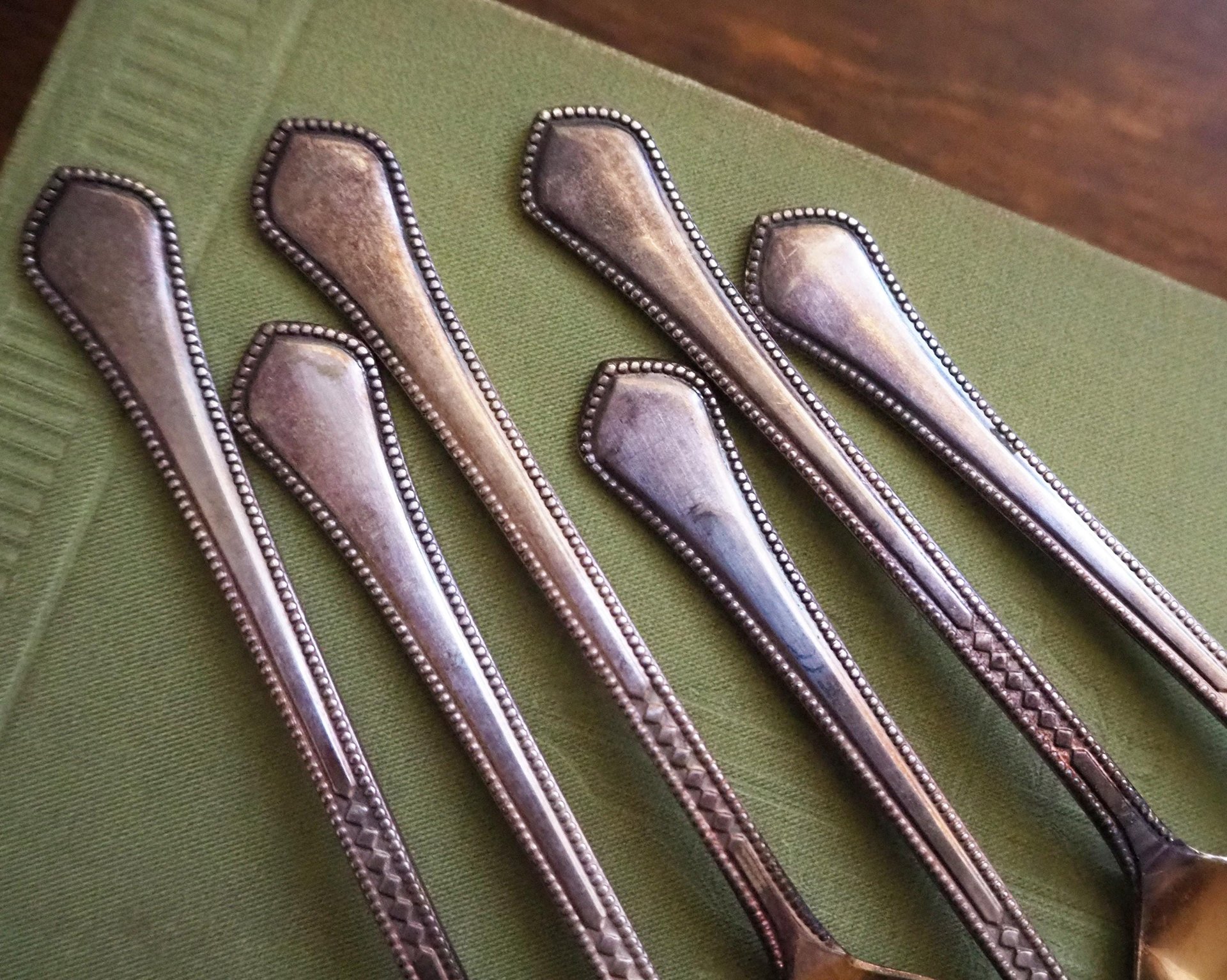 Set of six vintage coffee spoons | Vintage alpacca silver coffee spoons | Melchior spoons | Vintage coffee spoon set | Soviet coffee spoons