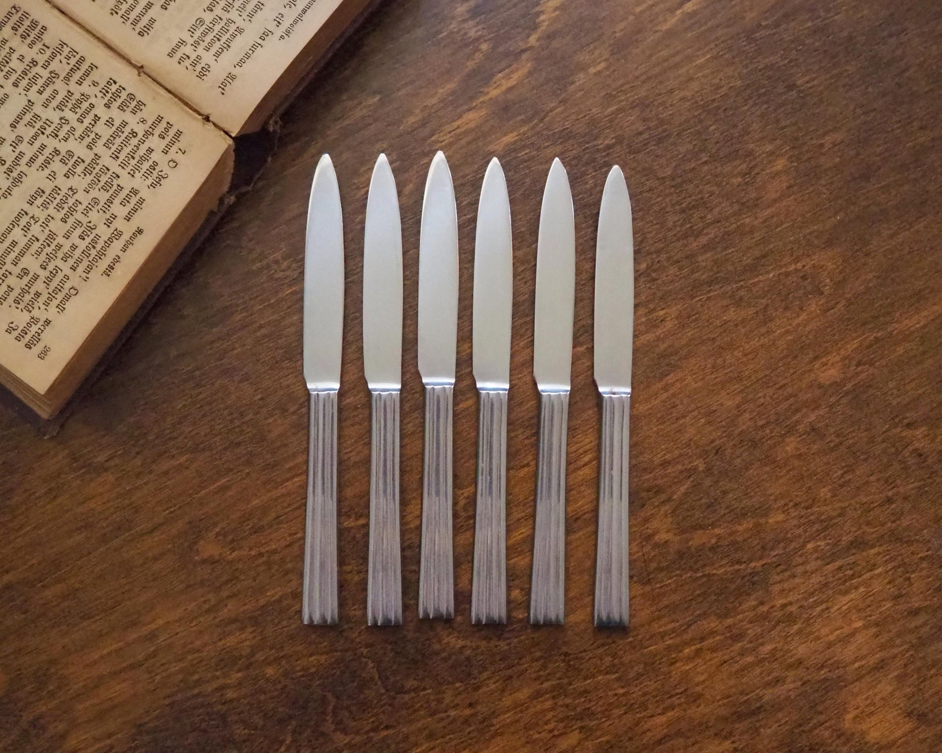Set of six vintage fruit knives | Gense fruit knives | Midcentury fruit knives | Stainless steel fruit knives | Made in Sweden