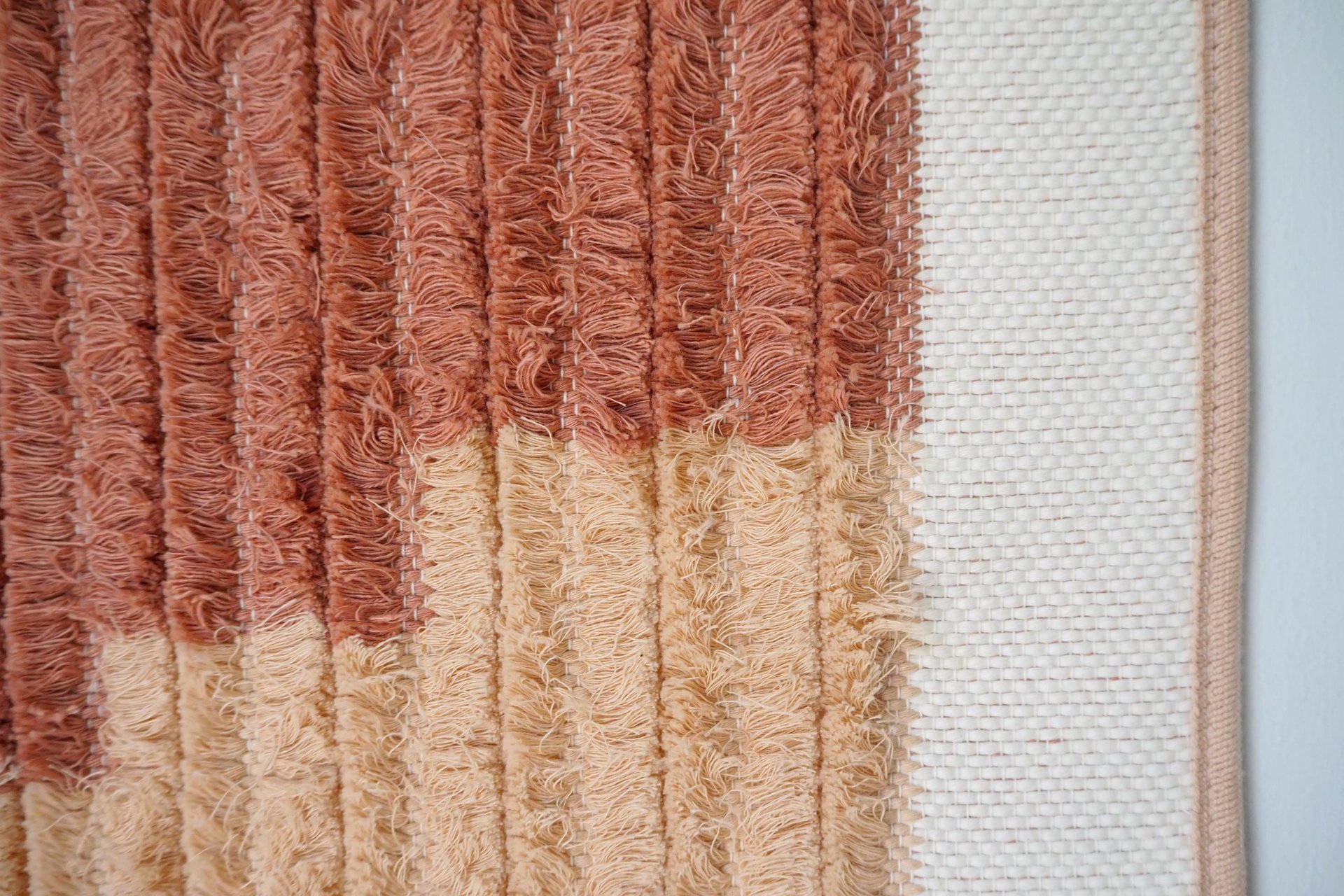 Vintage wall hanging | Large wall hanging | Vintage pink wall hanging | Scandinavian woven textile | Made in Finland