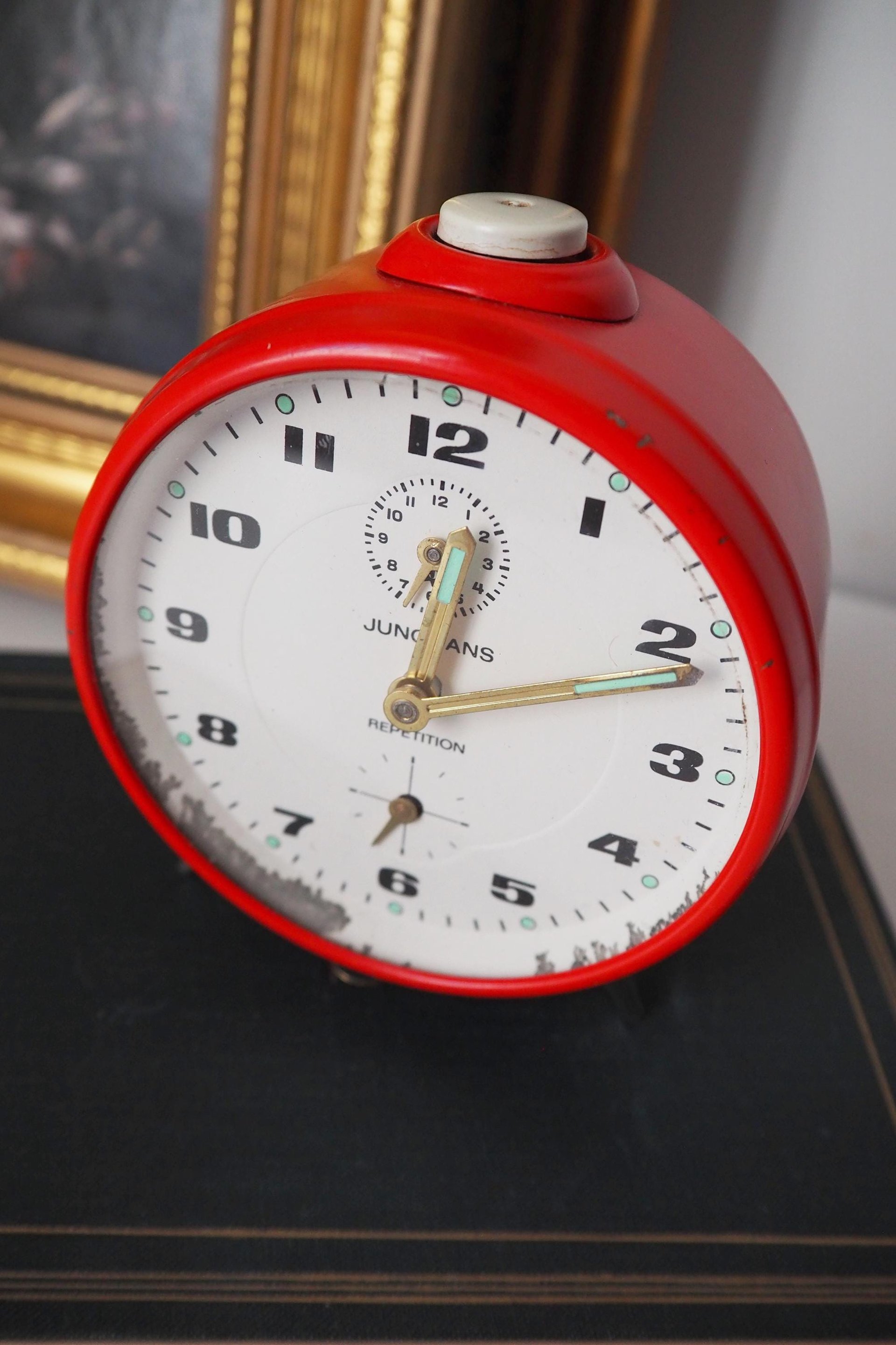 Vintage alarm clock | Junghans Repetition alarm clock | Vintage wind up clock | Red Junghans alarm clock | Working order | Made in Germany