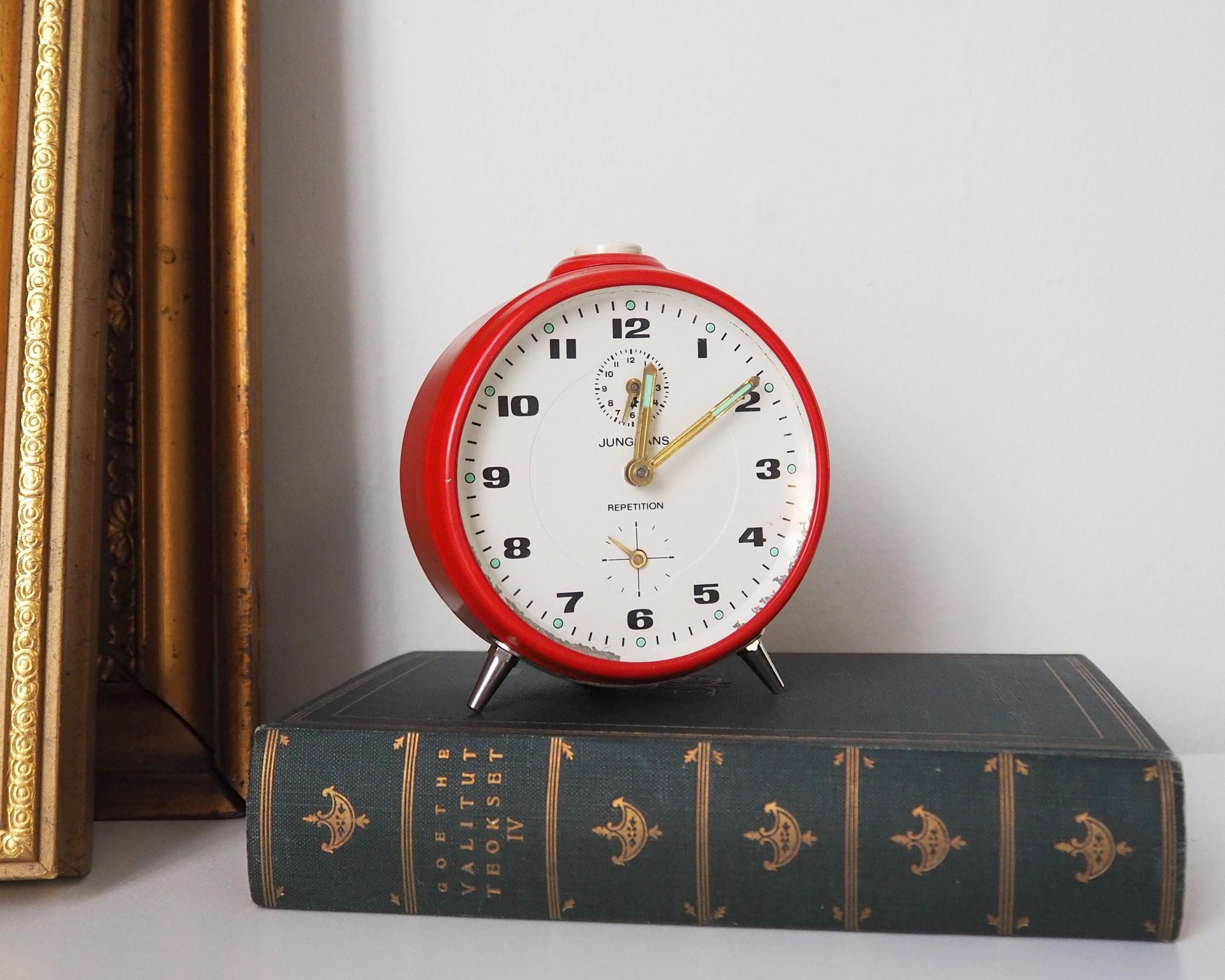 Vintage alarm clock | Junghans Repetition alarm clock | Vintage wind up clock | Red Junghans alarm clock | Working order | Made in Germany