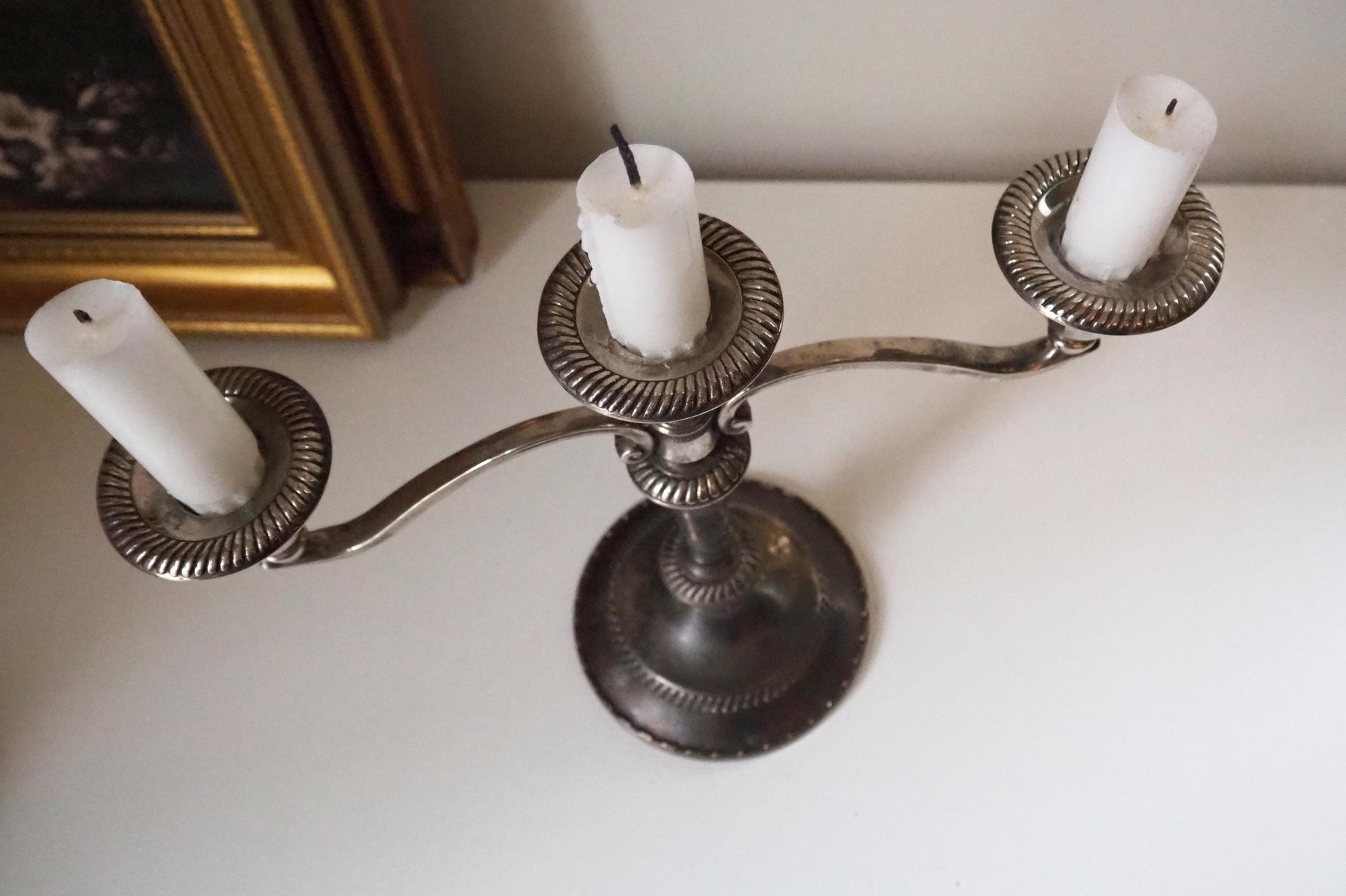 Vintage three arm candelabra | Silver plated candelabrum | Three arm candlestick holder | Vintage candelabrum