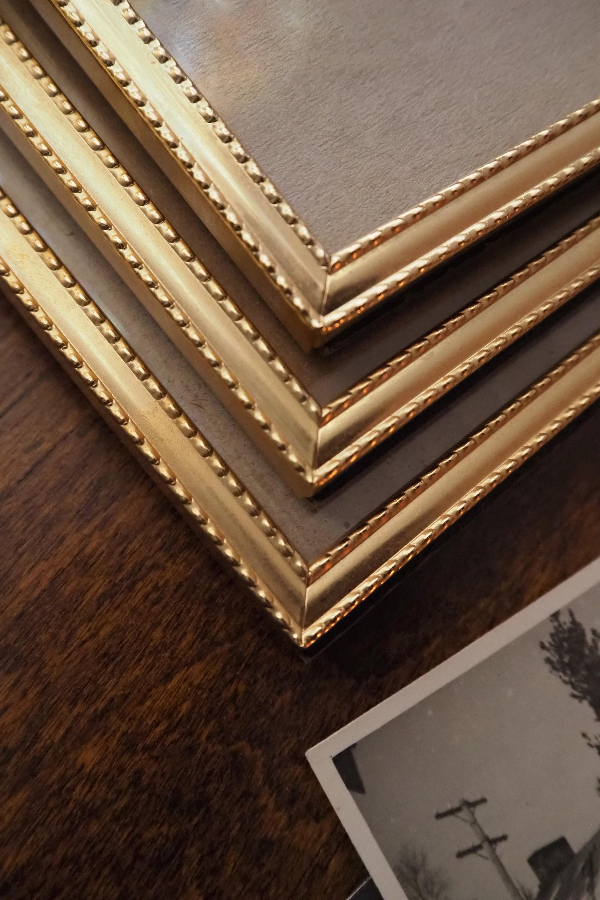 Set of three vintage photo frames | Vintage picture frames | Matching vintage frames | Vintage gold tone frame set | Vintage frame set