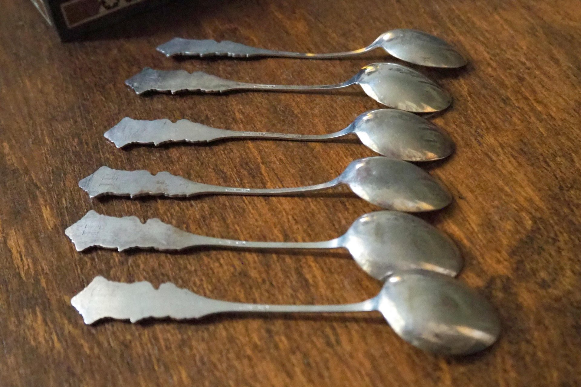 Set of six vintage teaspoons | Large alpacca silver teaspoons | Matching teaspoons | Floral teaspoon set | Vintage alpacca teaspoons