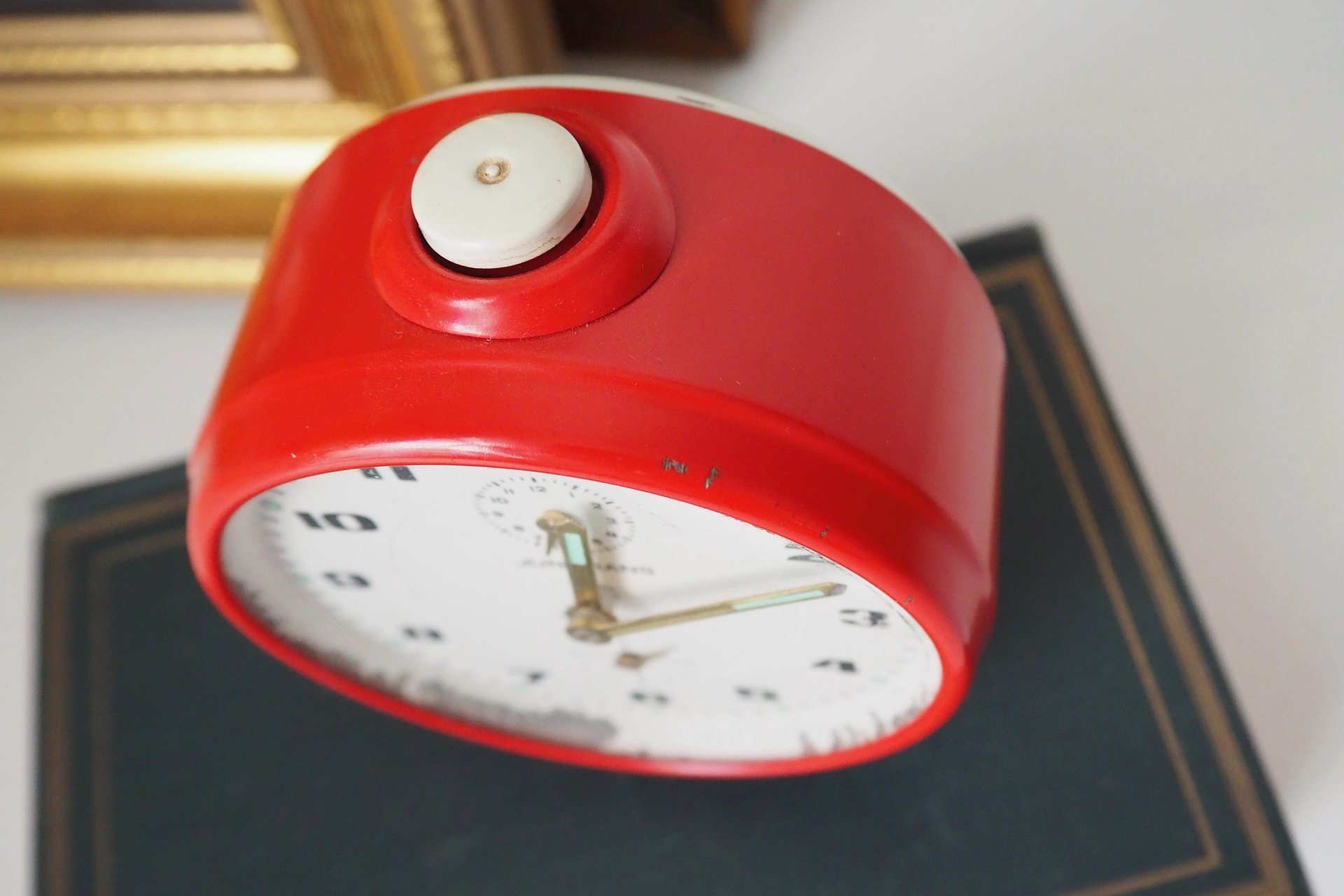 Vintage alarm clock | Junghans Repetition alarm clock | Vintage wind up clock | Red Junghans alarm clock | Working order | Made in Germany