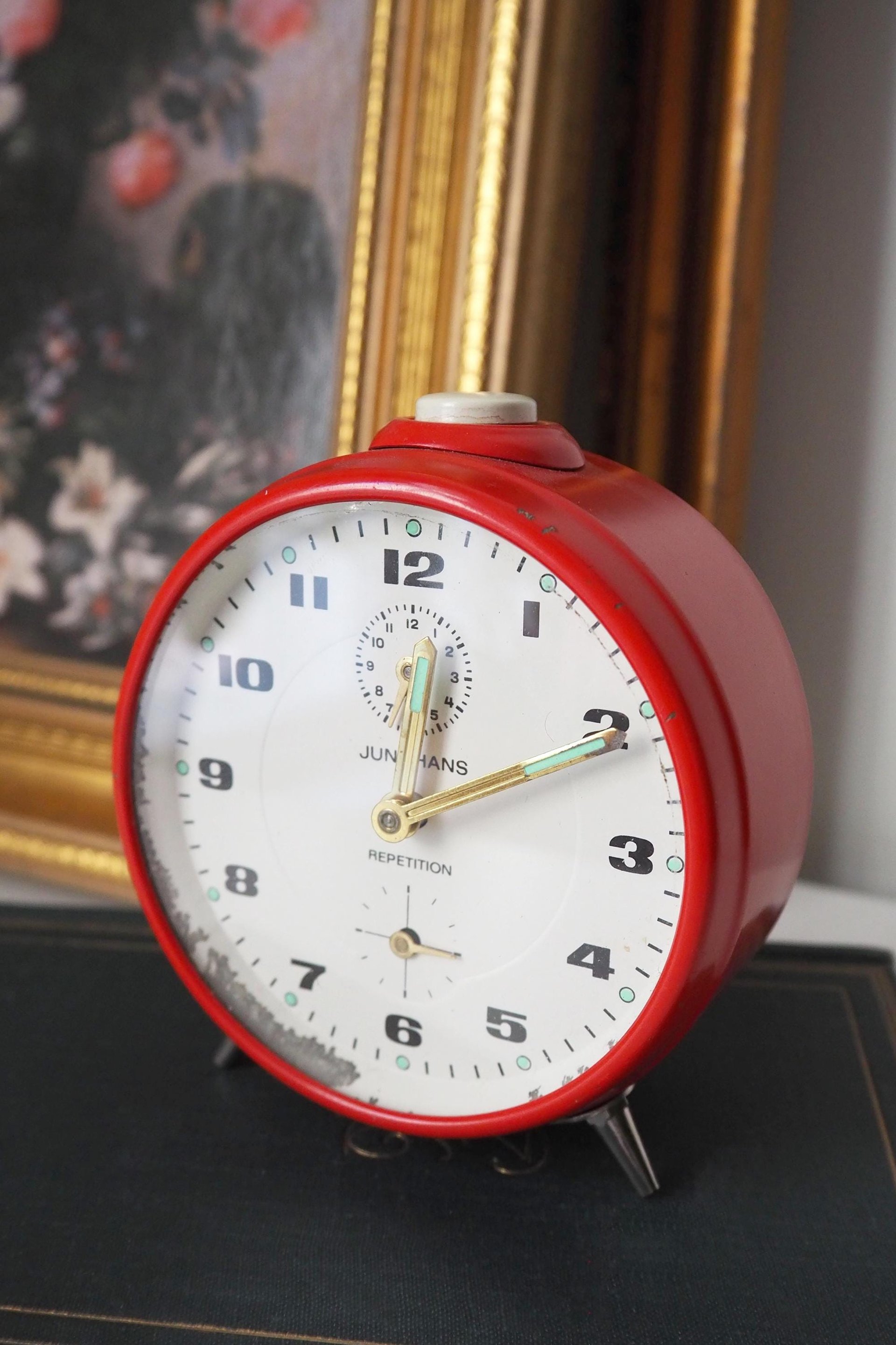 Vintage alarm clock | Junghans Repetition alarm clock | Vintage wind up clock | Red Junghans alarm clock | Working order | Made in Germany