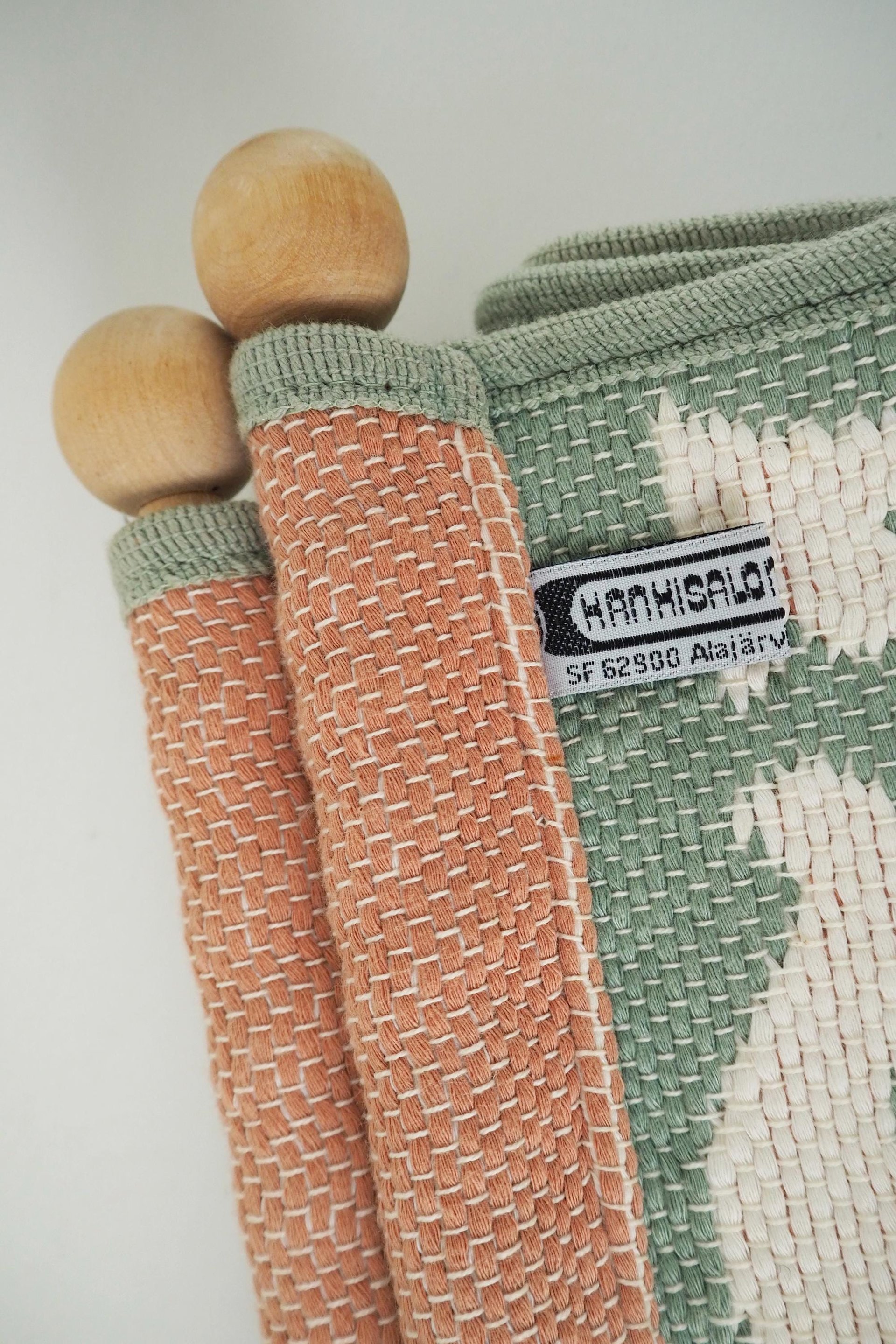 Vintage wall hanging | Large wall hanging | Vintage pink and mint green wall hanging | Scandinavian woven textile | Made in Finland