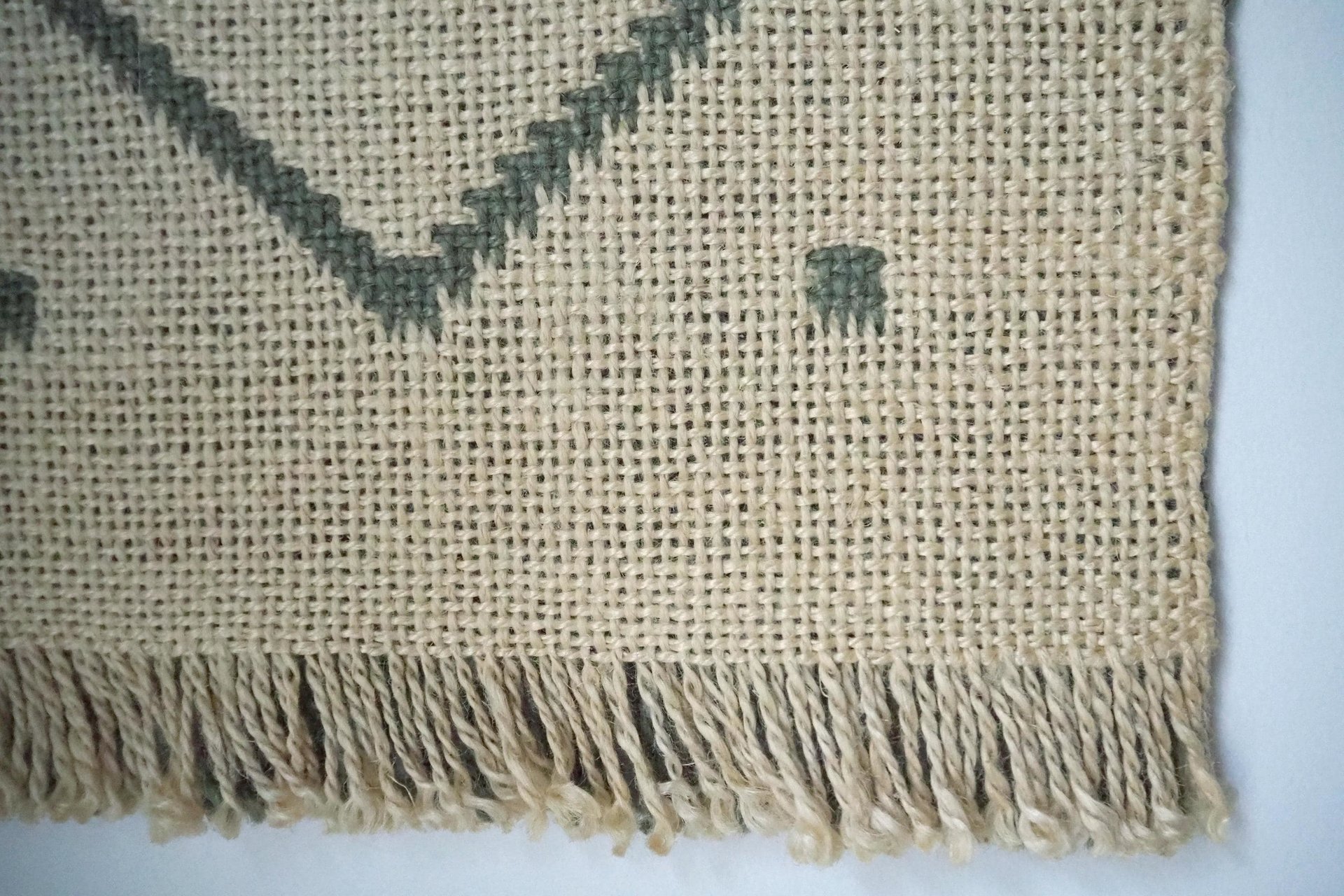 Vintage wall hanging | Mint green and white wall hanging | Geometric wall hanging | Scandinavian woven textile | Made in Finland