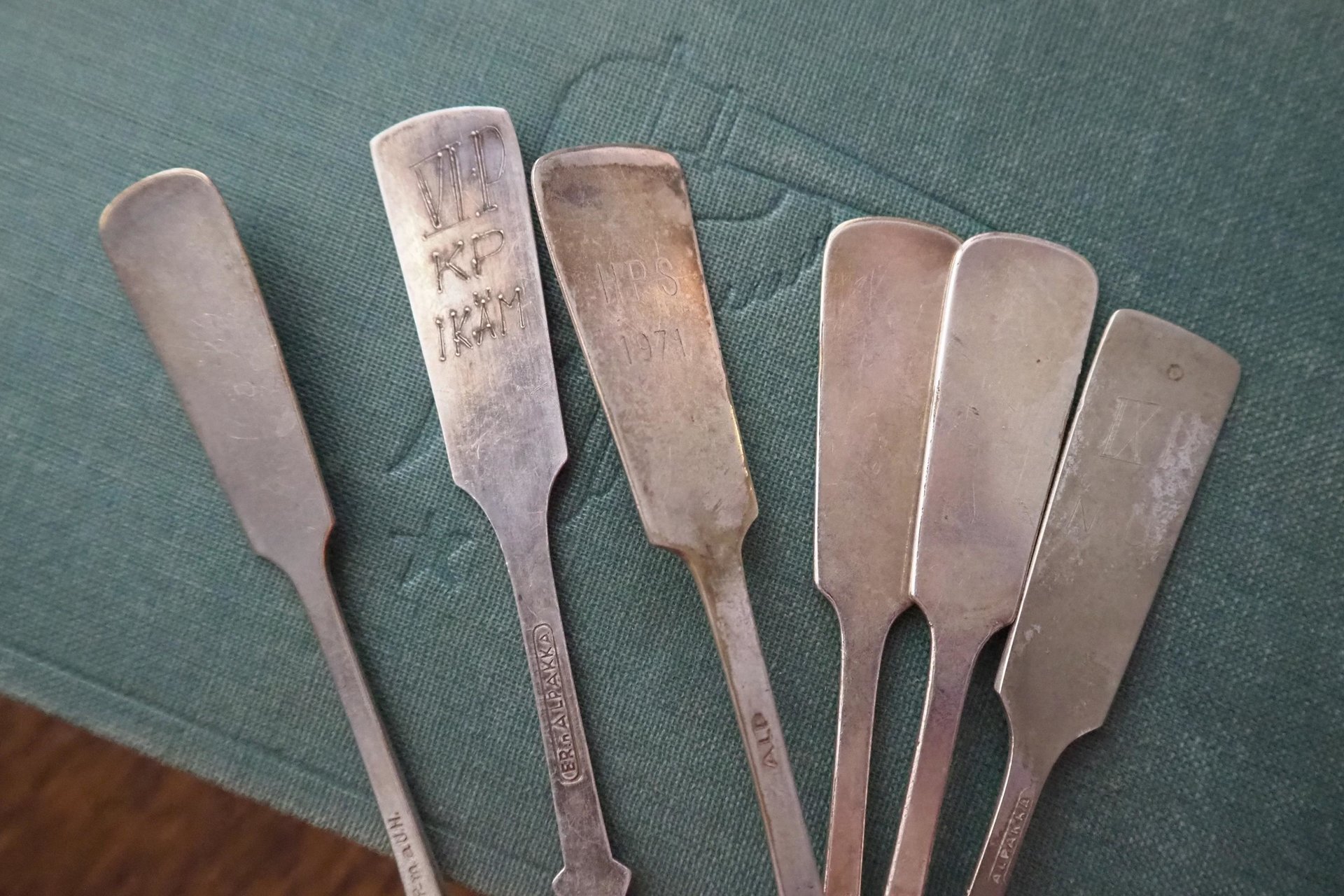 Set of six vintage teaspoons | Vintage alpacca silver teaspoons | Small teaspoons | Musla teaspoon set | Vintage alpacca teaspoons