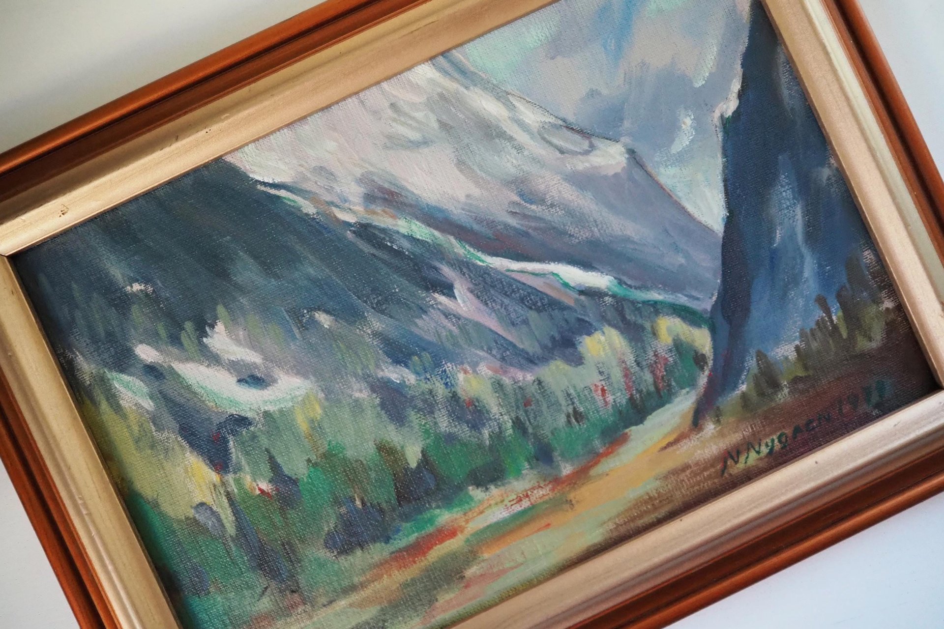 Vintage painting | Vintage landscape painting | Italian scenery wall art | Framed vintage art | Framed wall art | Vintage wall art