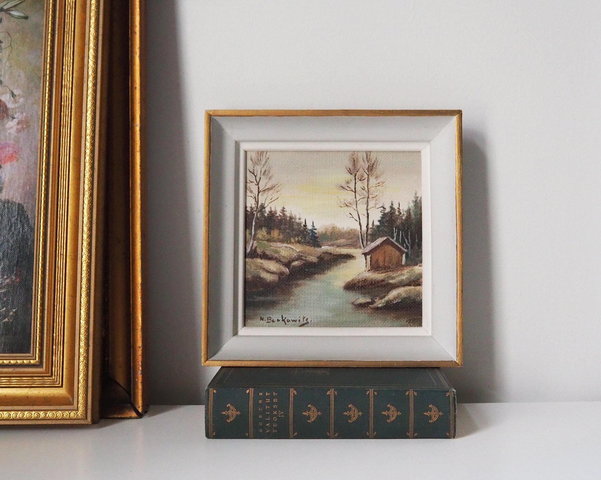 Vintage painting | Vintage scenery painting | Finnish scenery wall art | Framed vintage art | Small vintage painting | Vintage wall art