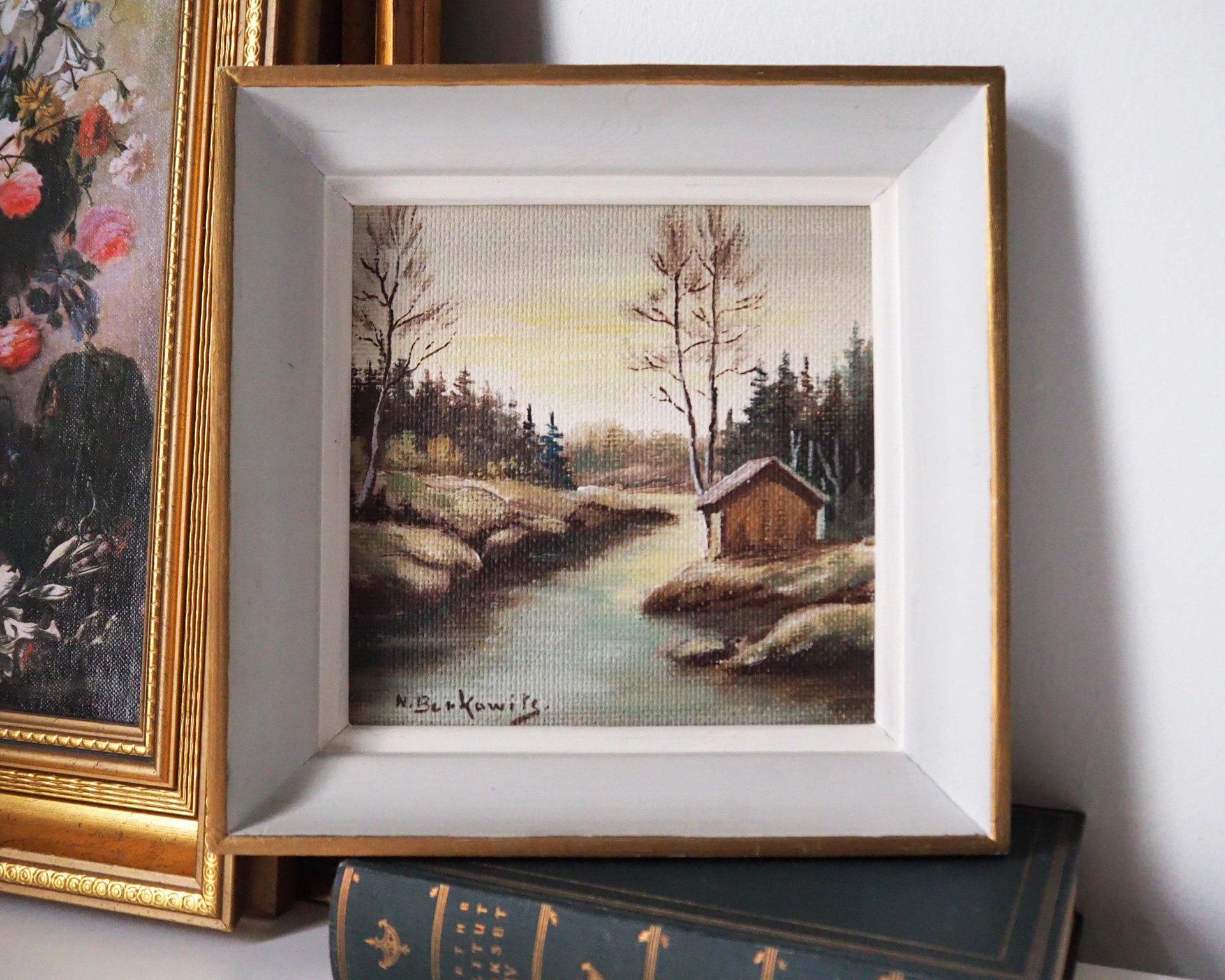 Vintage painting | Vintage scenery painting | Finnish scenery wall art | Framed vintage art | Small vintage painting | Vintage wall art