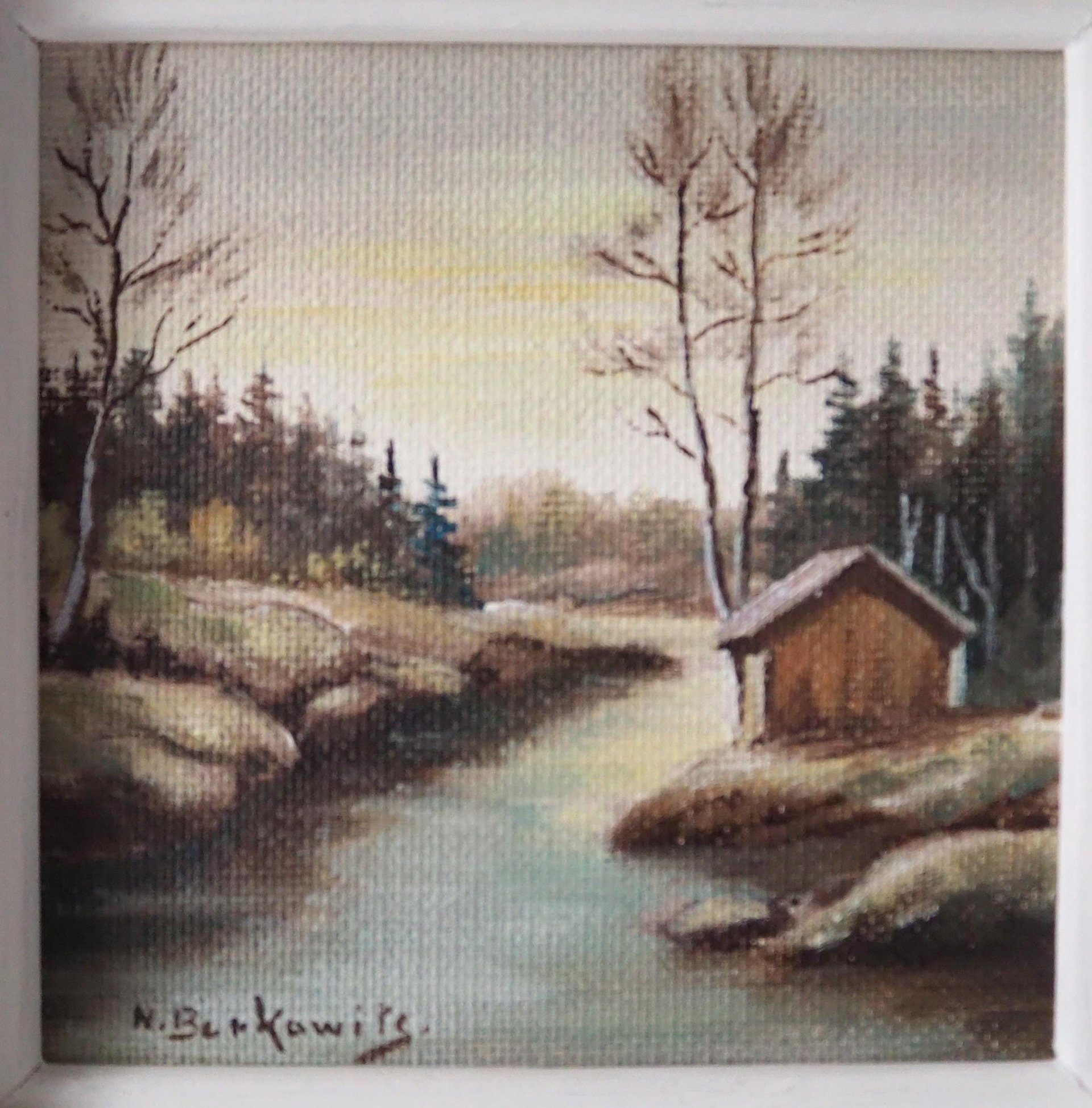 Vintage painting | Vintage scenery painting | Finnish scenery wall art | Framed vintage art | Small vintage painting | Vintage wall art