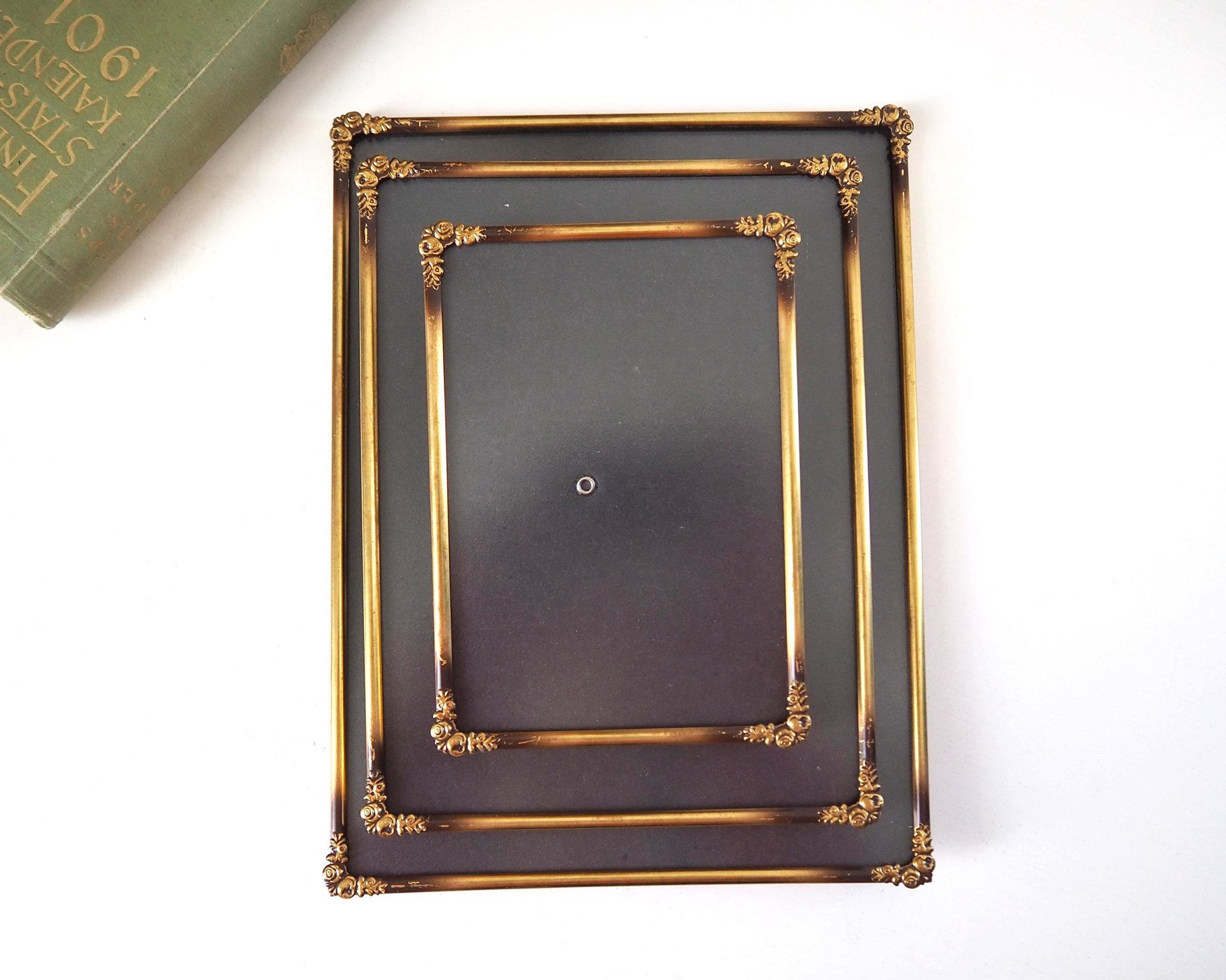 Set of three vintage photo frames | Vintage brass picture frames | Matching vintage frames | Vintage brass frame set | Vintage frame set