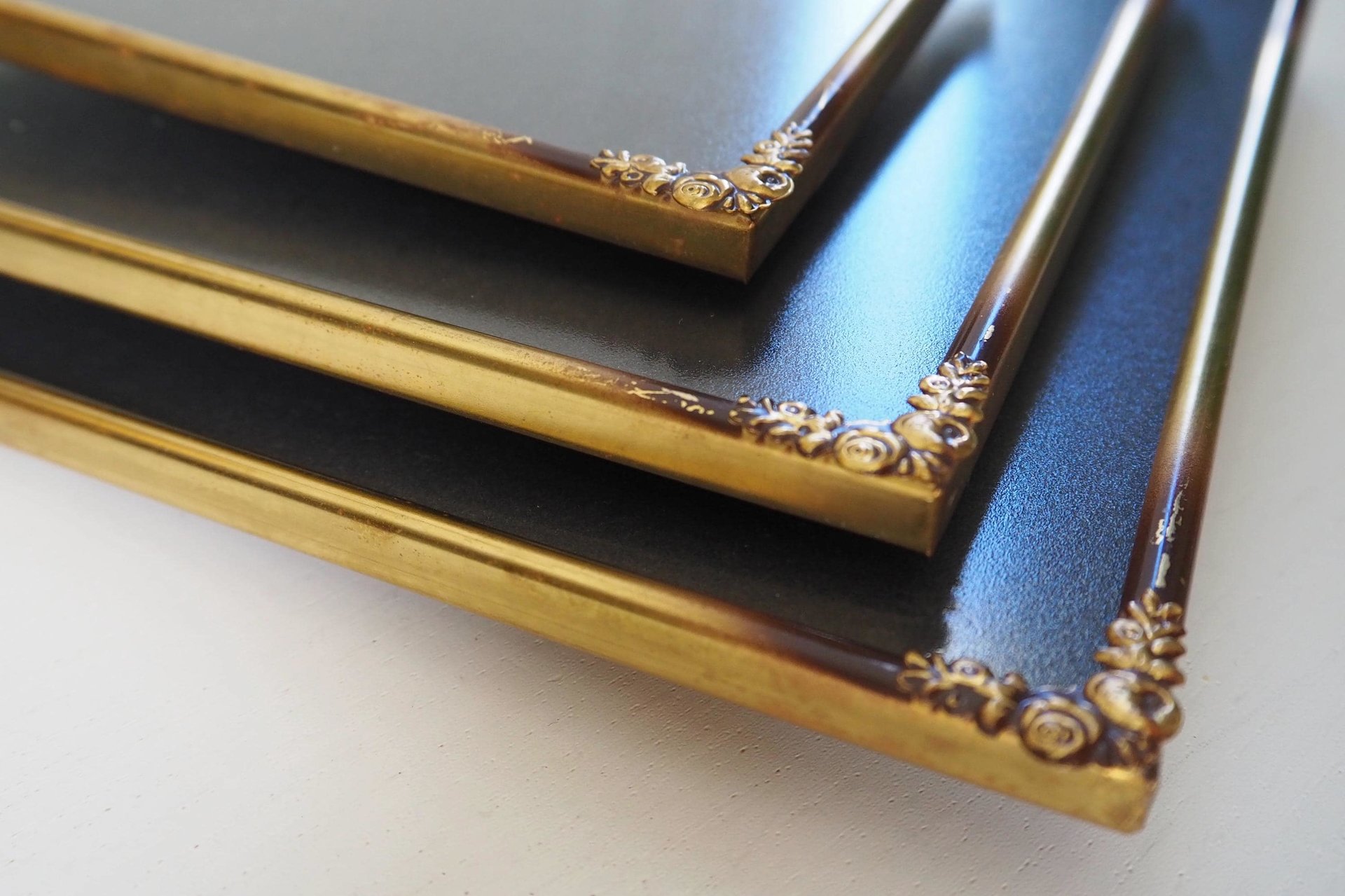 Set of three vintage photo frames | Vintage brass picture frames | Matching vintage frames | Vintage brass frame set | Vintage frame set