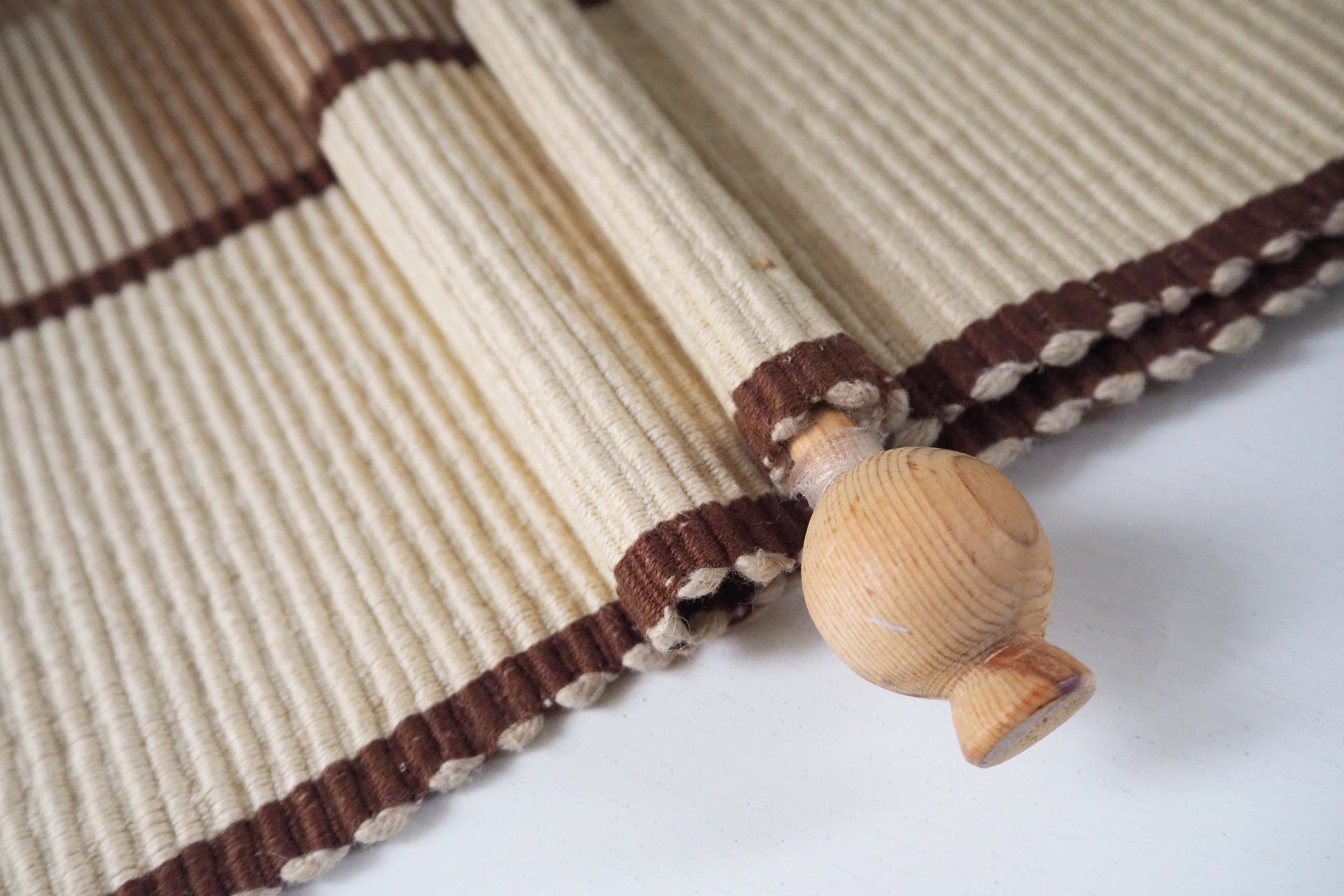 Vintage wall hanging | Large wall hanging | Scandinavian woven textile | Brown and beige wall hanging