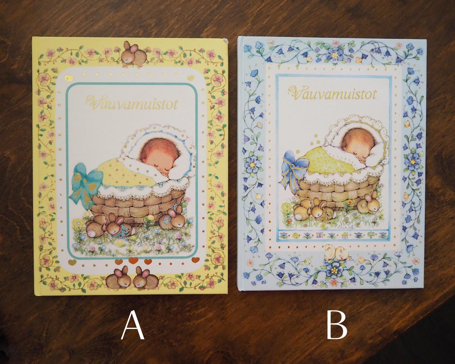 Vintage baby memory books | Finnish baby albums | Vintage baby books | Vintage baby album in Finnish | Vintage baby journal | Vauvamuistot