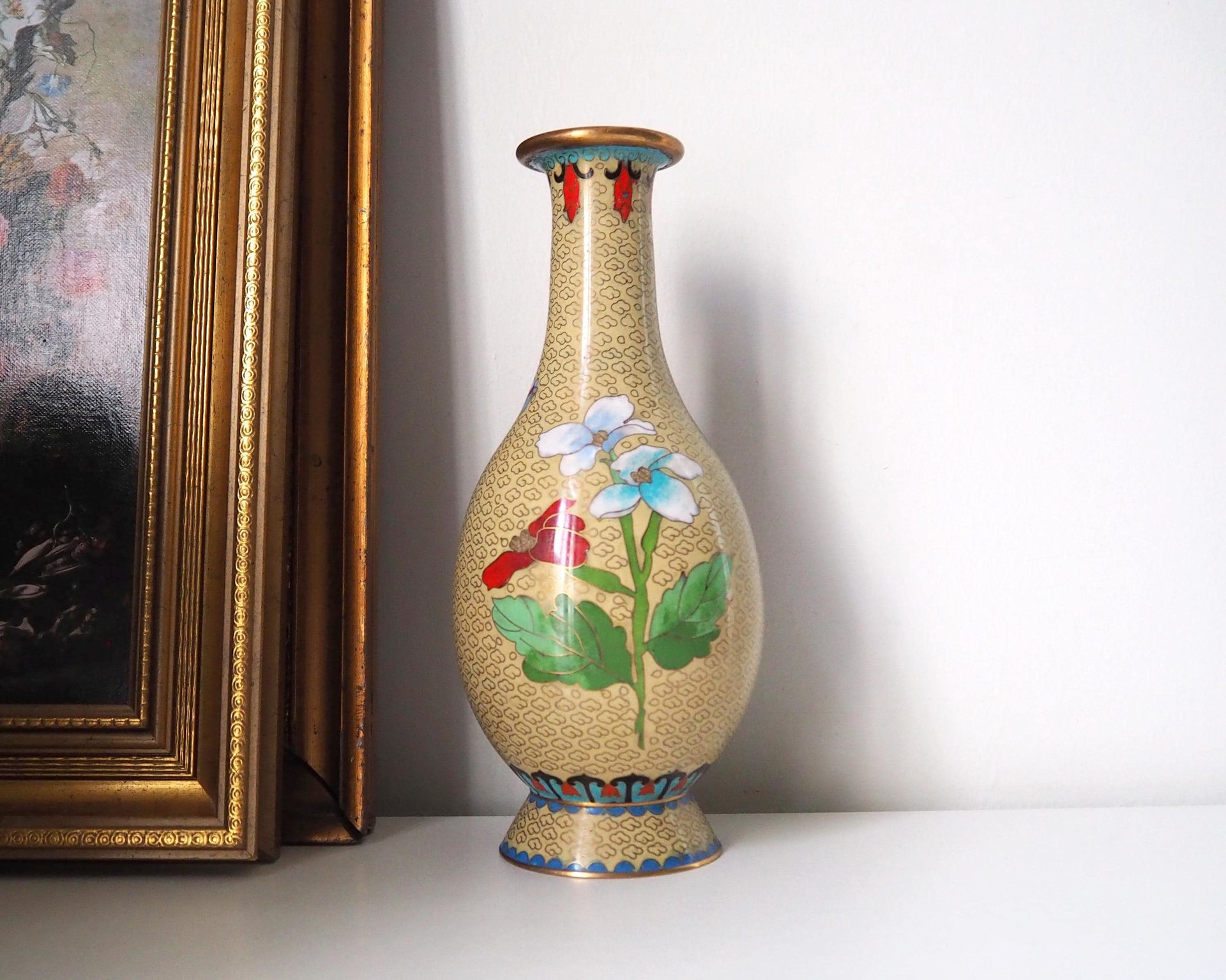 Vintage Cloisonné vase | Large Cloisonné vase | Vintage vase | Cloisonné vase | Enamelled vase |