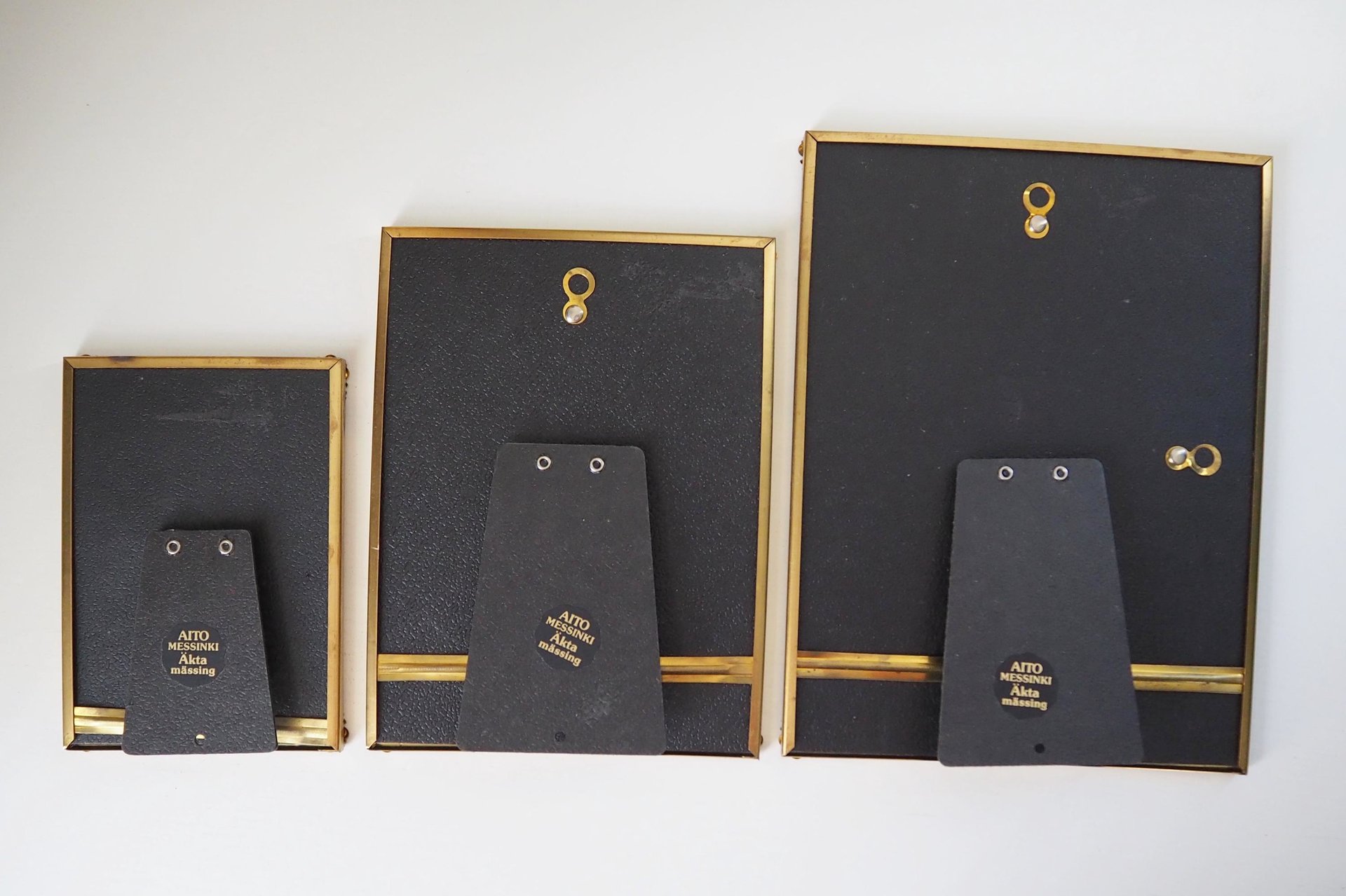 Set of three vintage photo frames | Vintage brass picture frames | Matching vintage frames | Vintage brass frame set | Vintage frame set