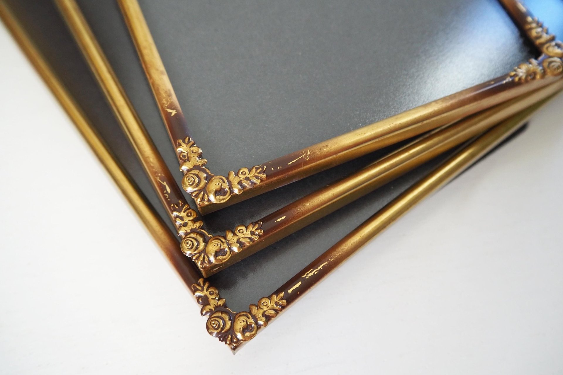 Set of three vintage photo frames | Vintage brass picture frames | Matching vintage frames | Vintage brass frame set | Vintage frame set