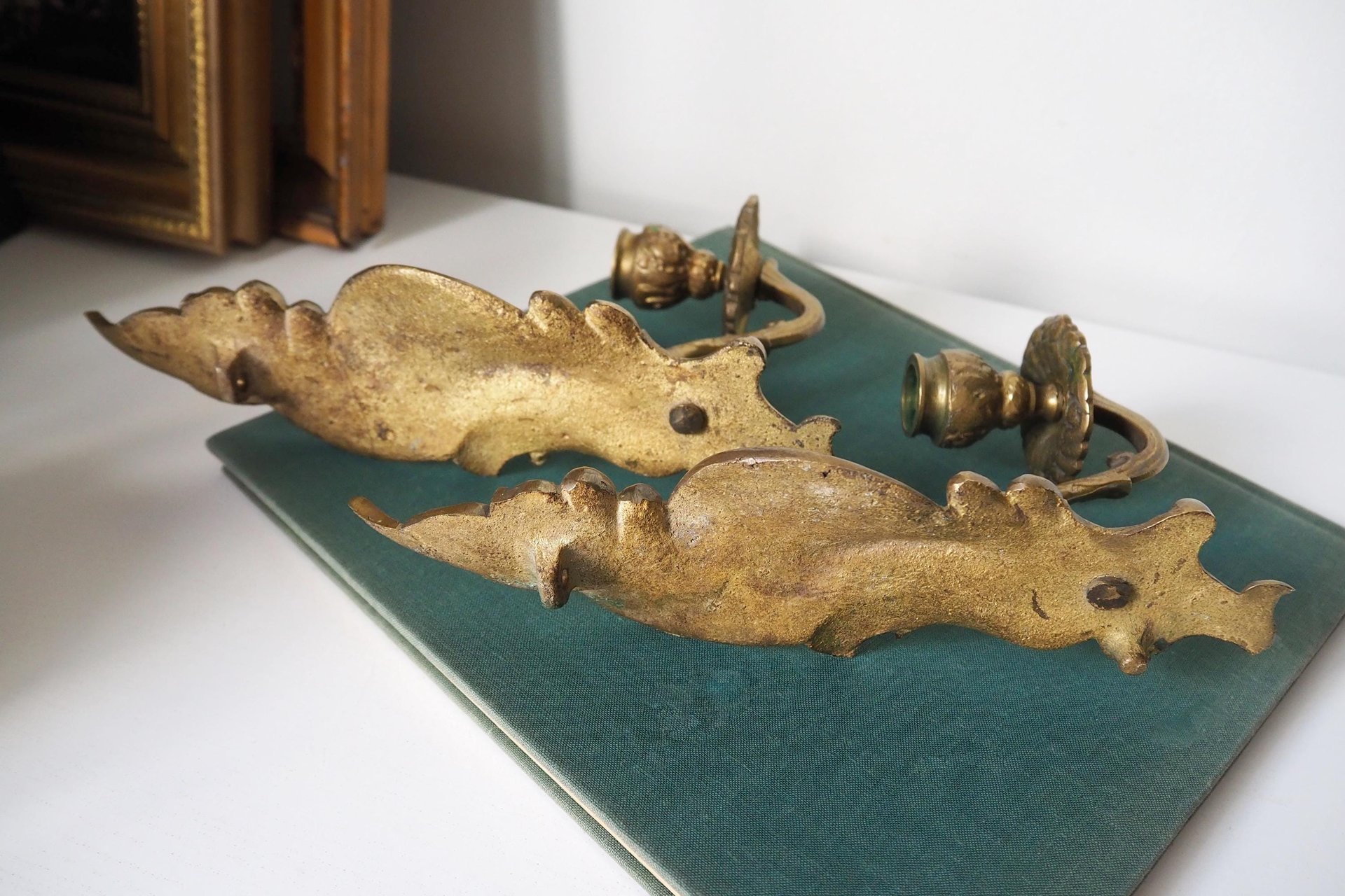 Pair of vintage candle sconces | Vintage wall sconces | Vintage candle sconces | Wall candle sconce pair