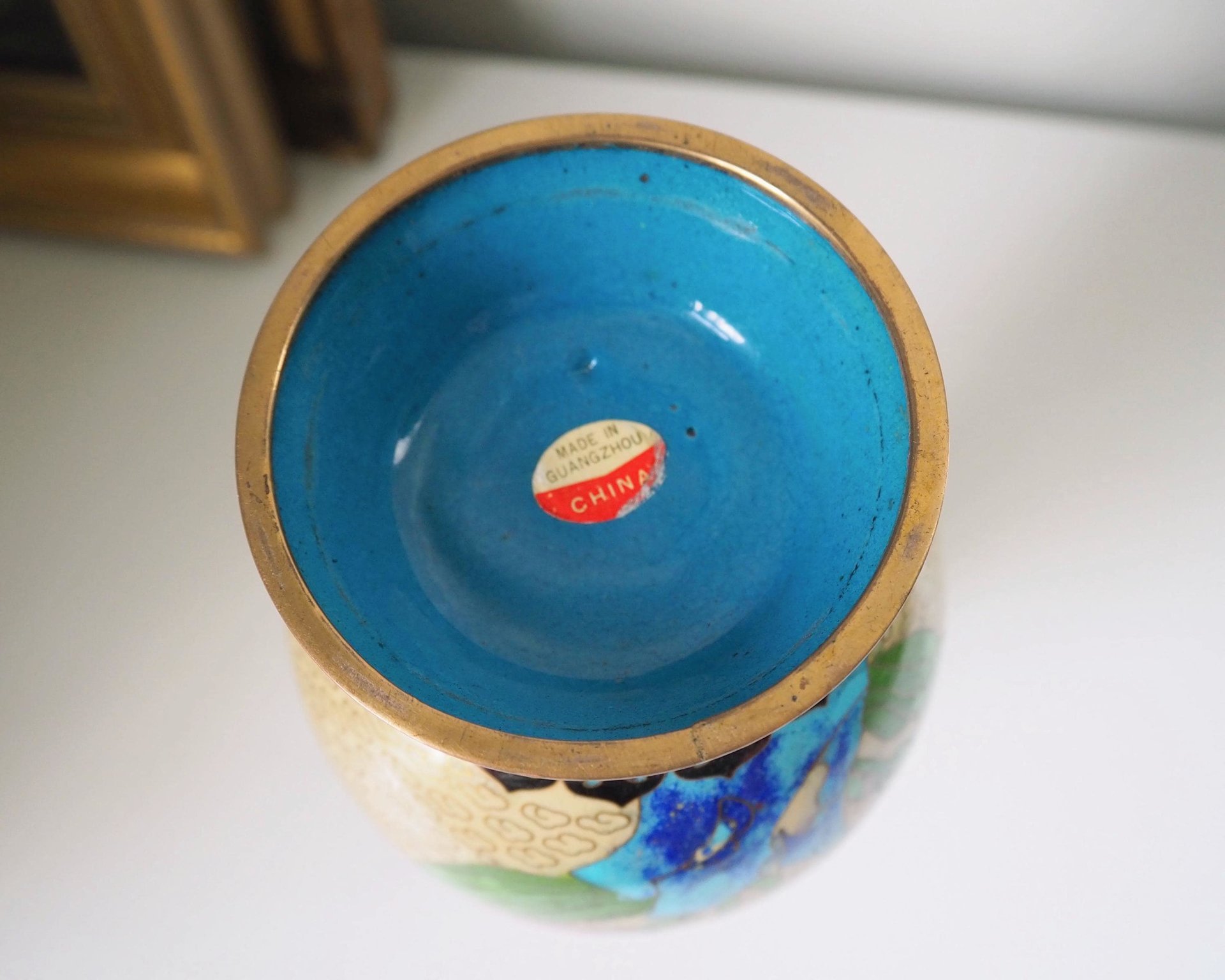 Vintage Cloisonné vase | Large Cloisonné vase | Vintage vase | Cloisonné vase | Enamelled vase |