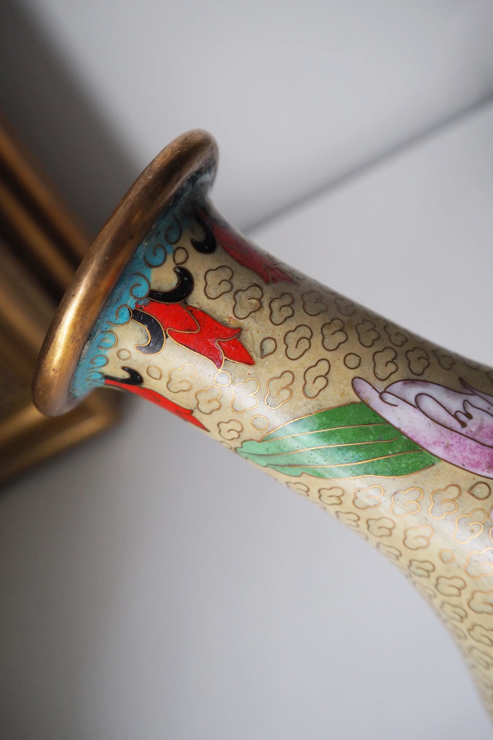 Vintage Cloisonné vase | Large Cloisonné vase | Vintage vase | Cloisonné vase | Enamelled vase |